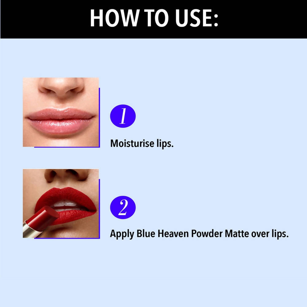 Blue Heaven Powder Matte Lipstick Scarlet Kiss