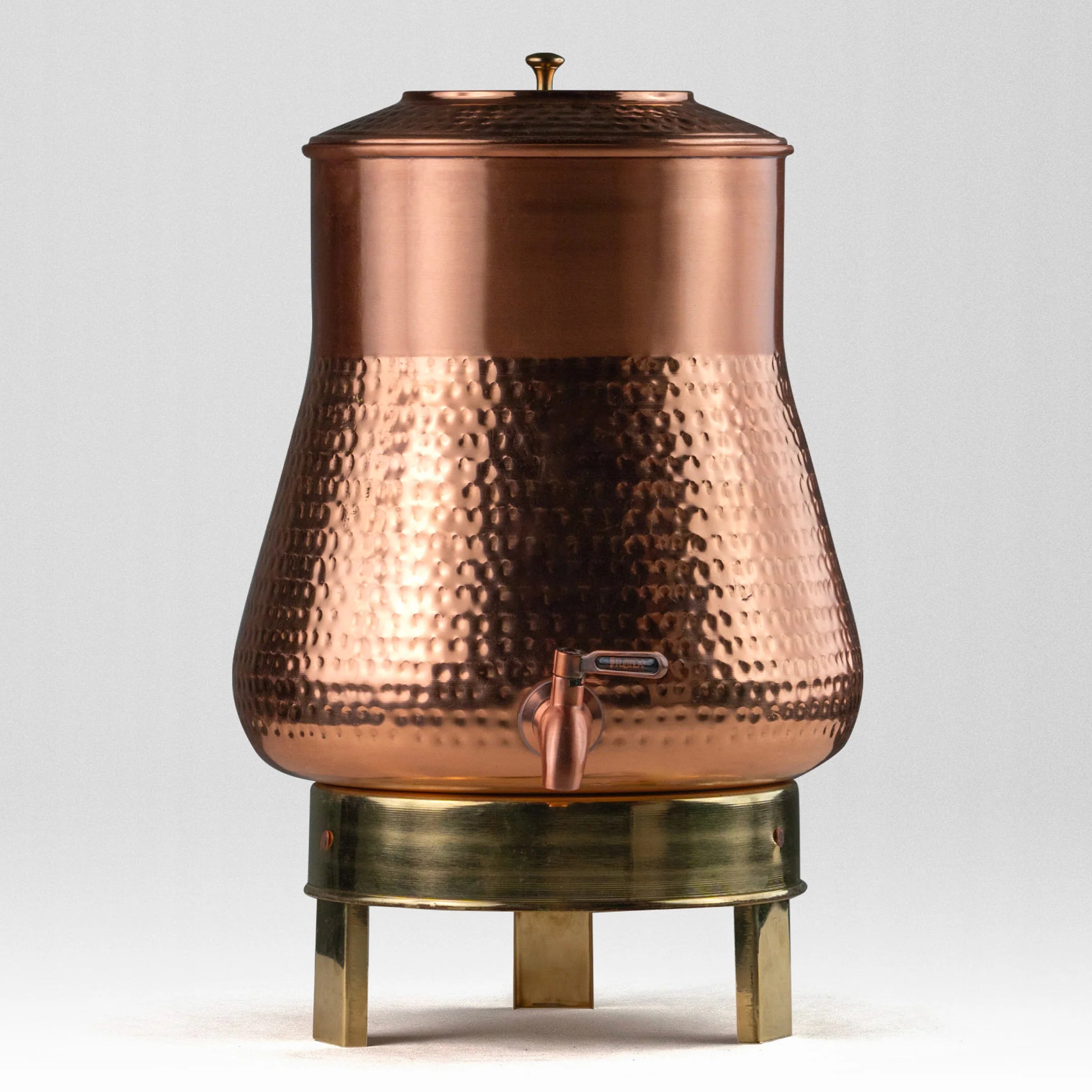 Health smith Pure Copper Pear Water Dispenser with Brass Stand