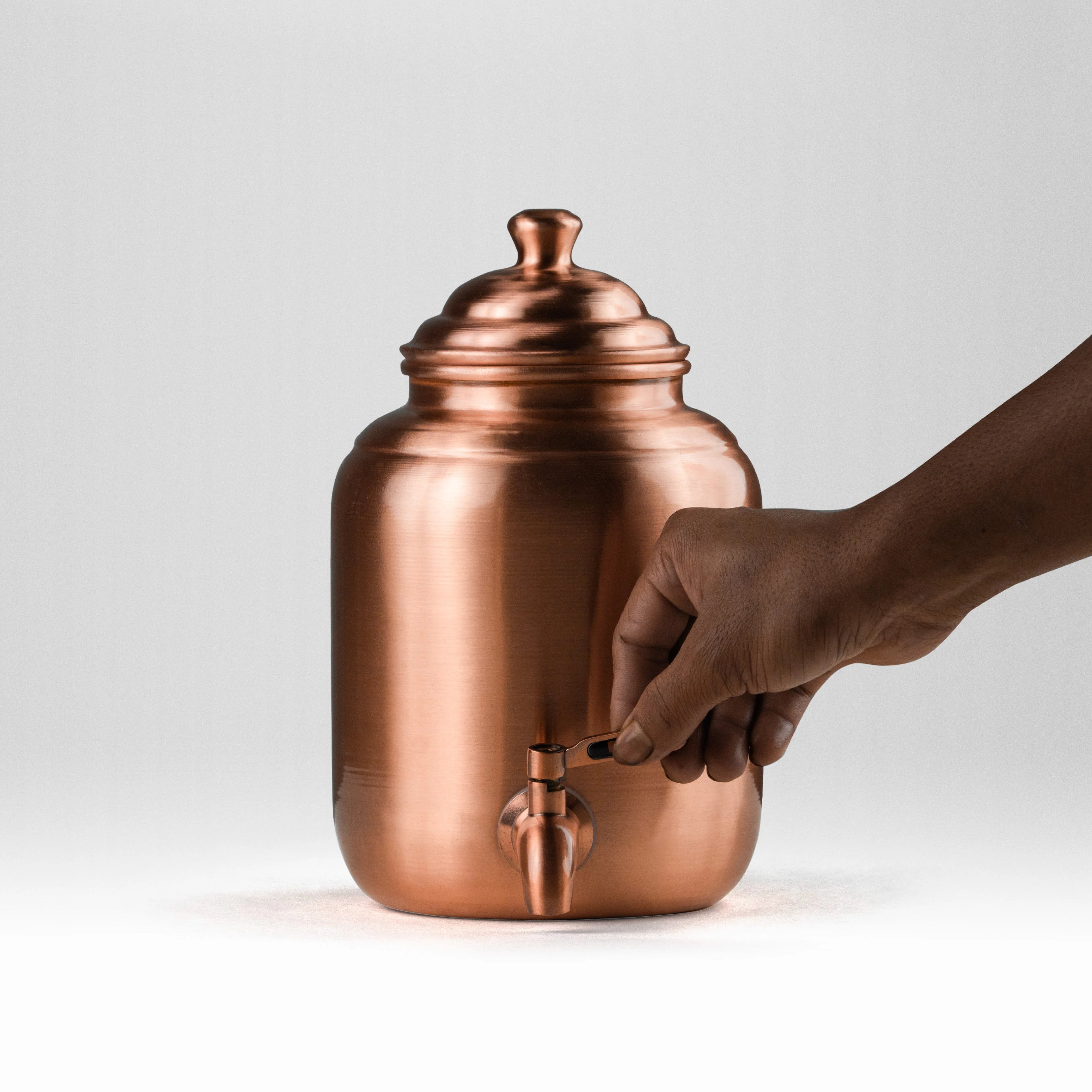 Health Smith Pure Copper Pineapple Water Dispenser with Brass Stand