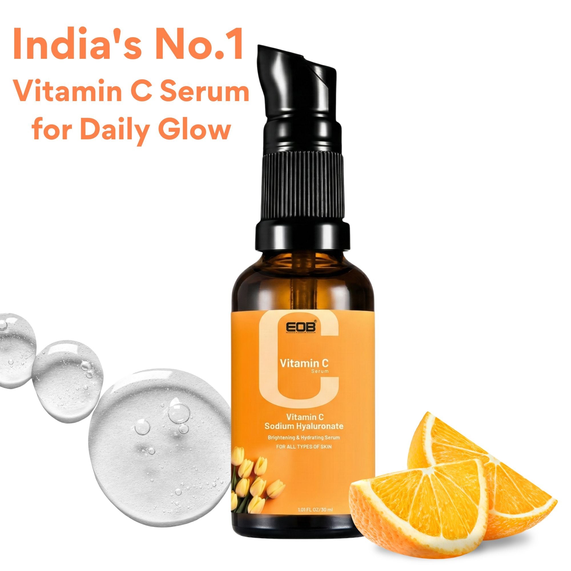 EOB 20% Vitamin C Serum with Hyaluronic Acid Face Serum