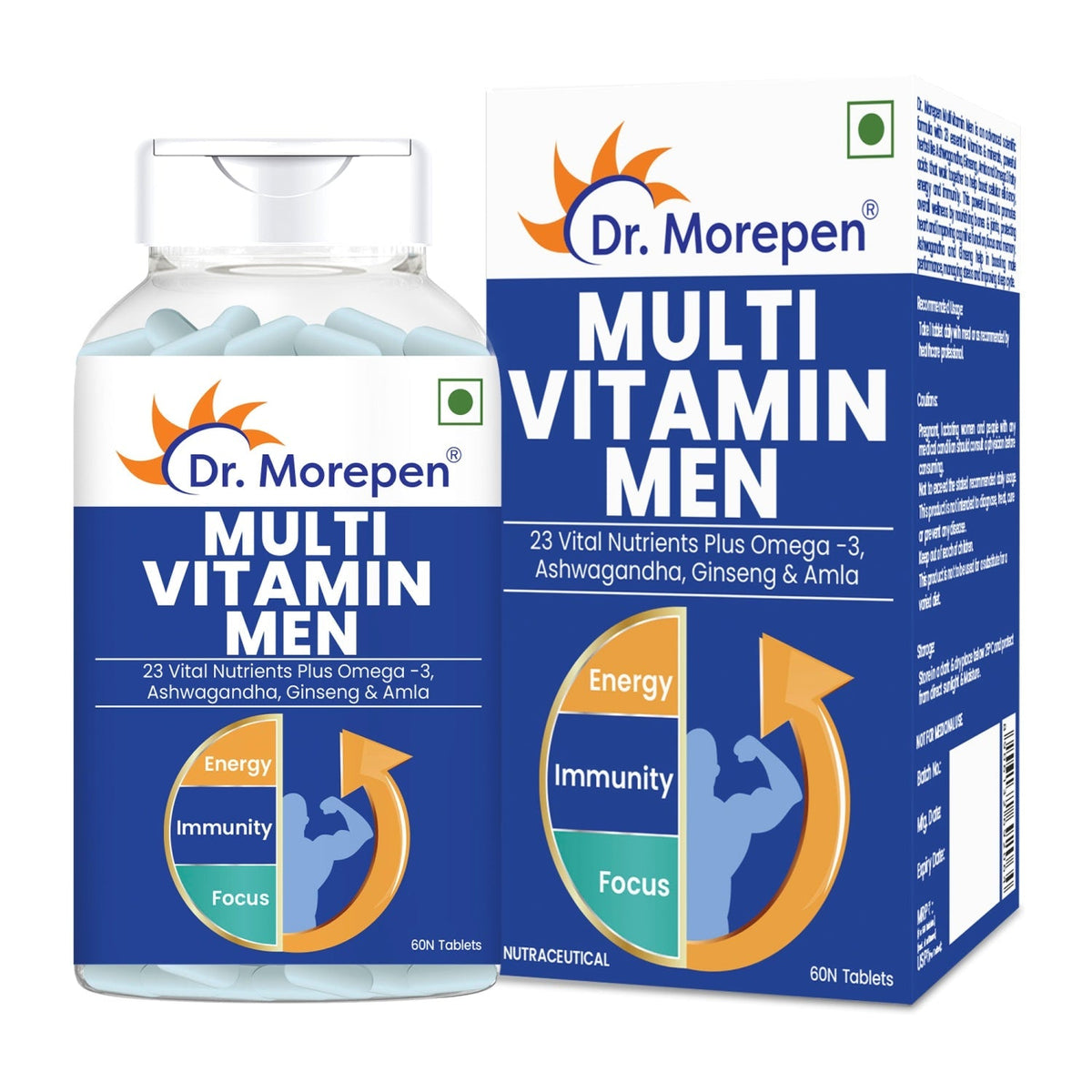 Dr Morpen Testo Boost And Multivitamin Men -With Omega 3 & Herbs /Energy & Immunity Booster