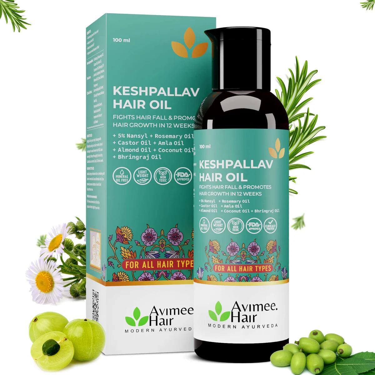 avimee herbal Keshpallav Hair Oil and Scalptone Hair Growth Serum, Super Saver Combo