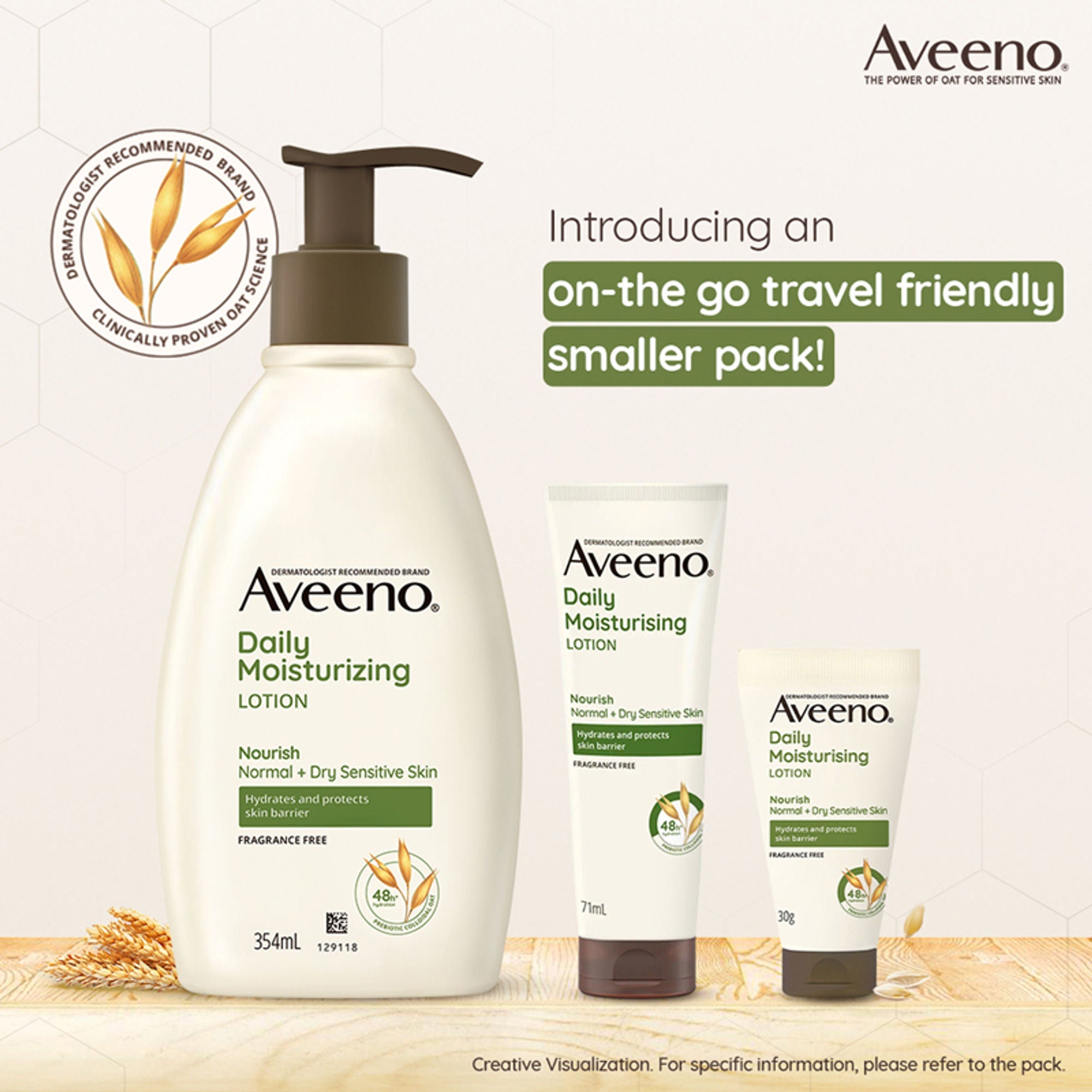 Aveeno Daily Moisturising Lotion Home + Travel Combo| Moisturizer for Normal, Dry & Sensitive Skin