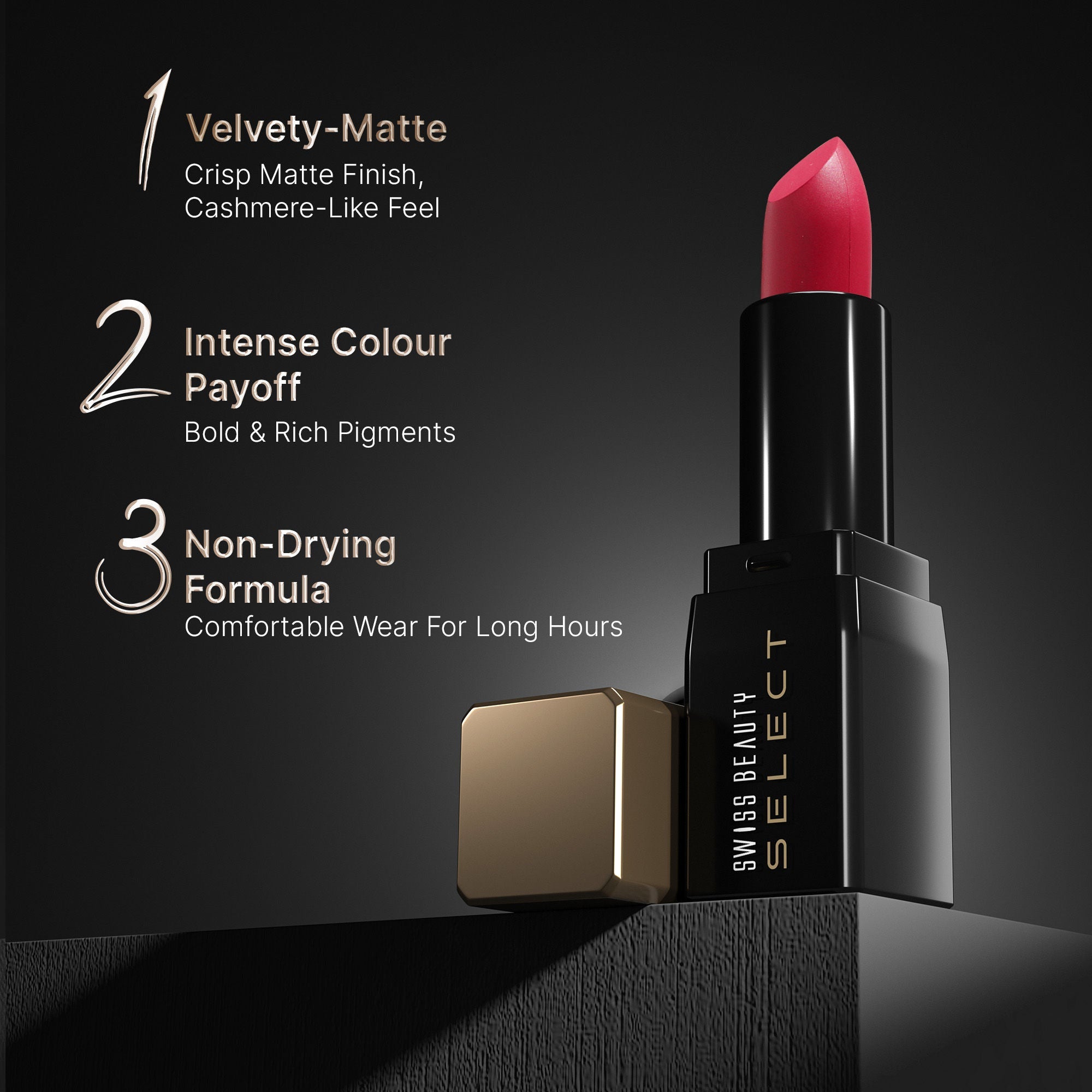 Swiss Beauty Select Dare To Matte Lipstick - 12 Red Lounge