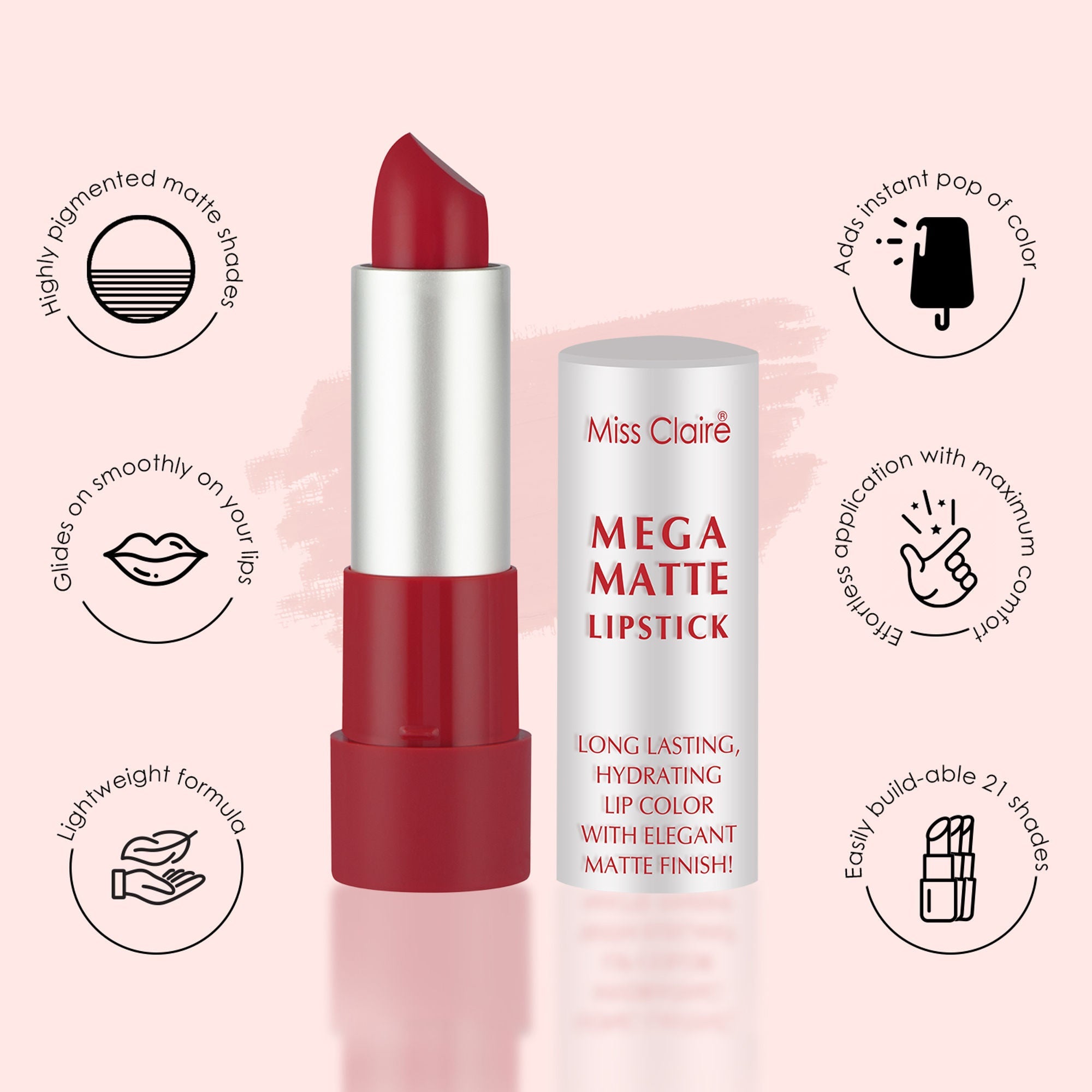 Miss Claire Mega Matte Lipstick - 17