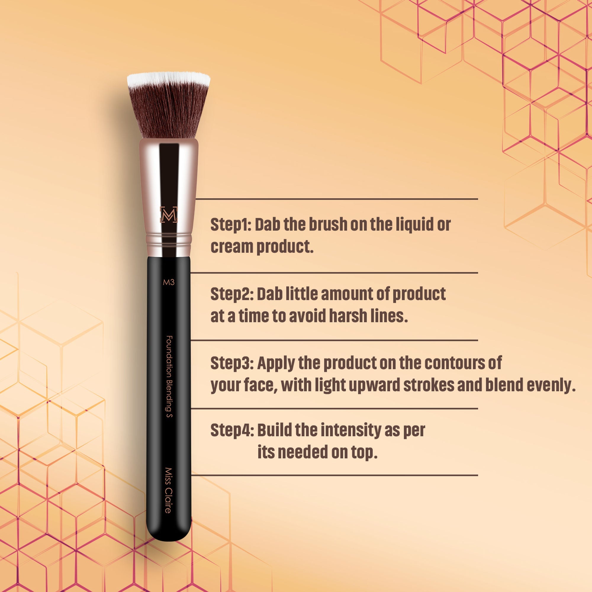 Miss Claire M3 - Foundation Blending Brush (S) - Rose Gold