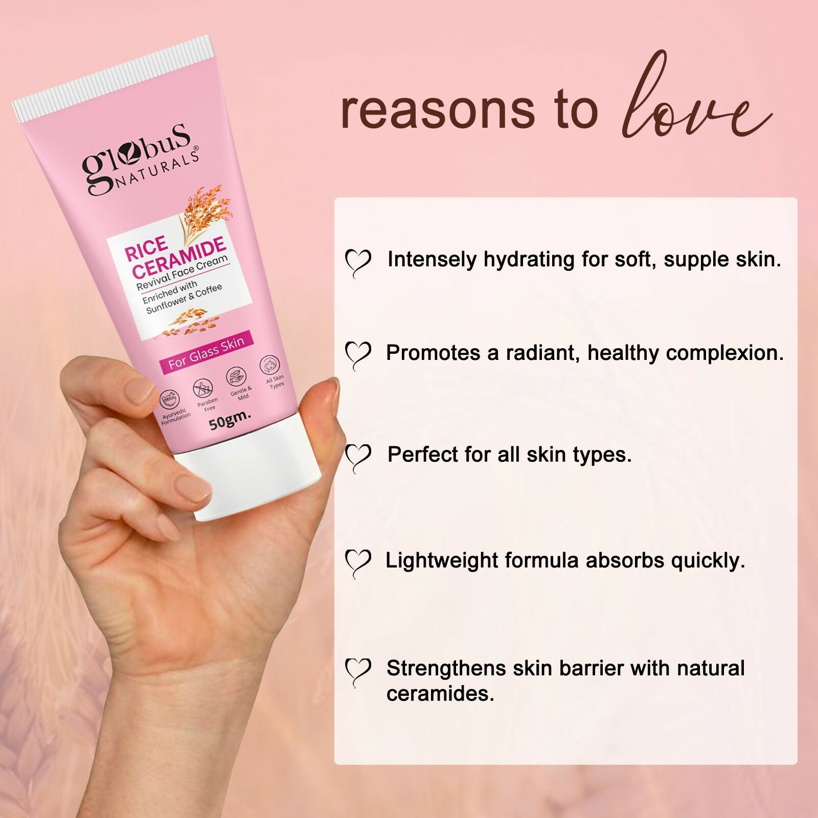 Globus Naturals Rice Ceramide Revival Face Cream