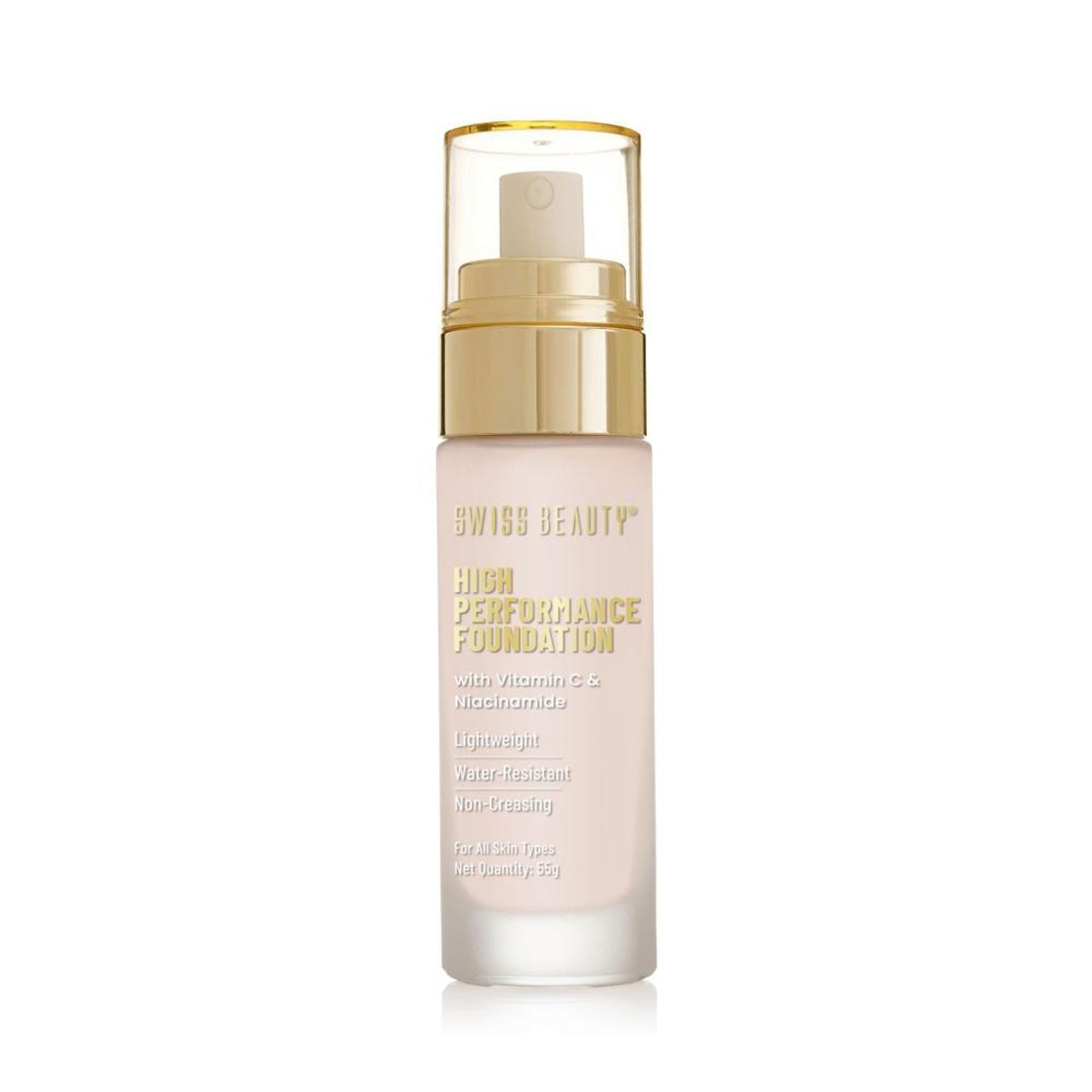 Swiss Beauty High Performance Foundation With Vitamin C & Niacinamide Light-Weight - 01 White Ivory