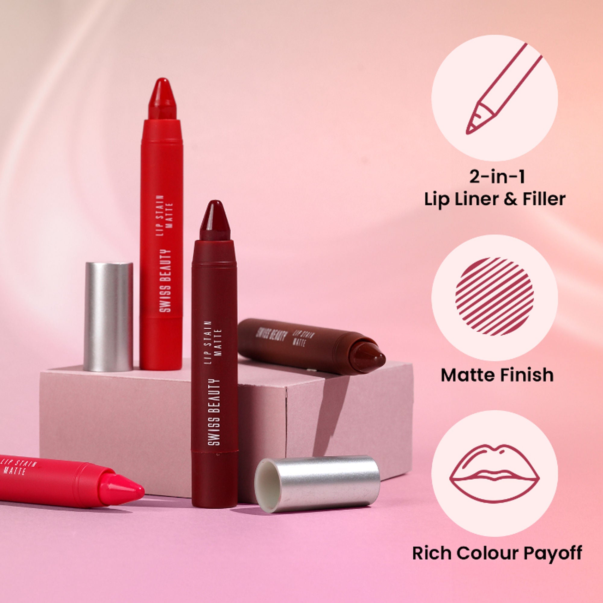 Swiss Beauty Lip Stain Matte Lipstick - 222 Hot Nude