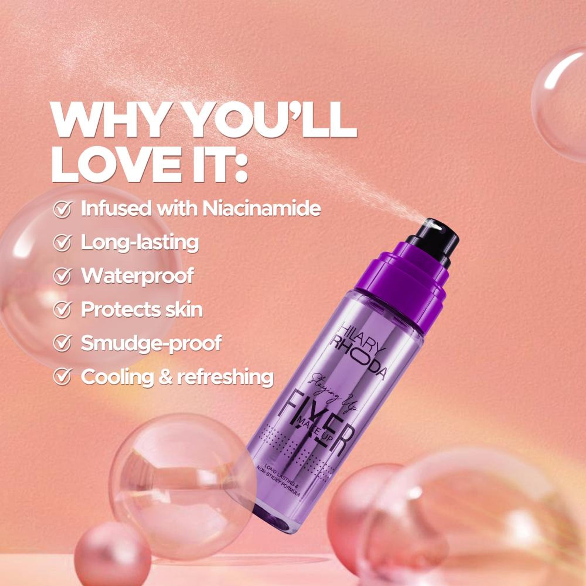 Hilary Rhoda Staying Up Waterproof Makeup Fixer