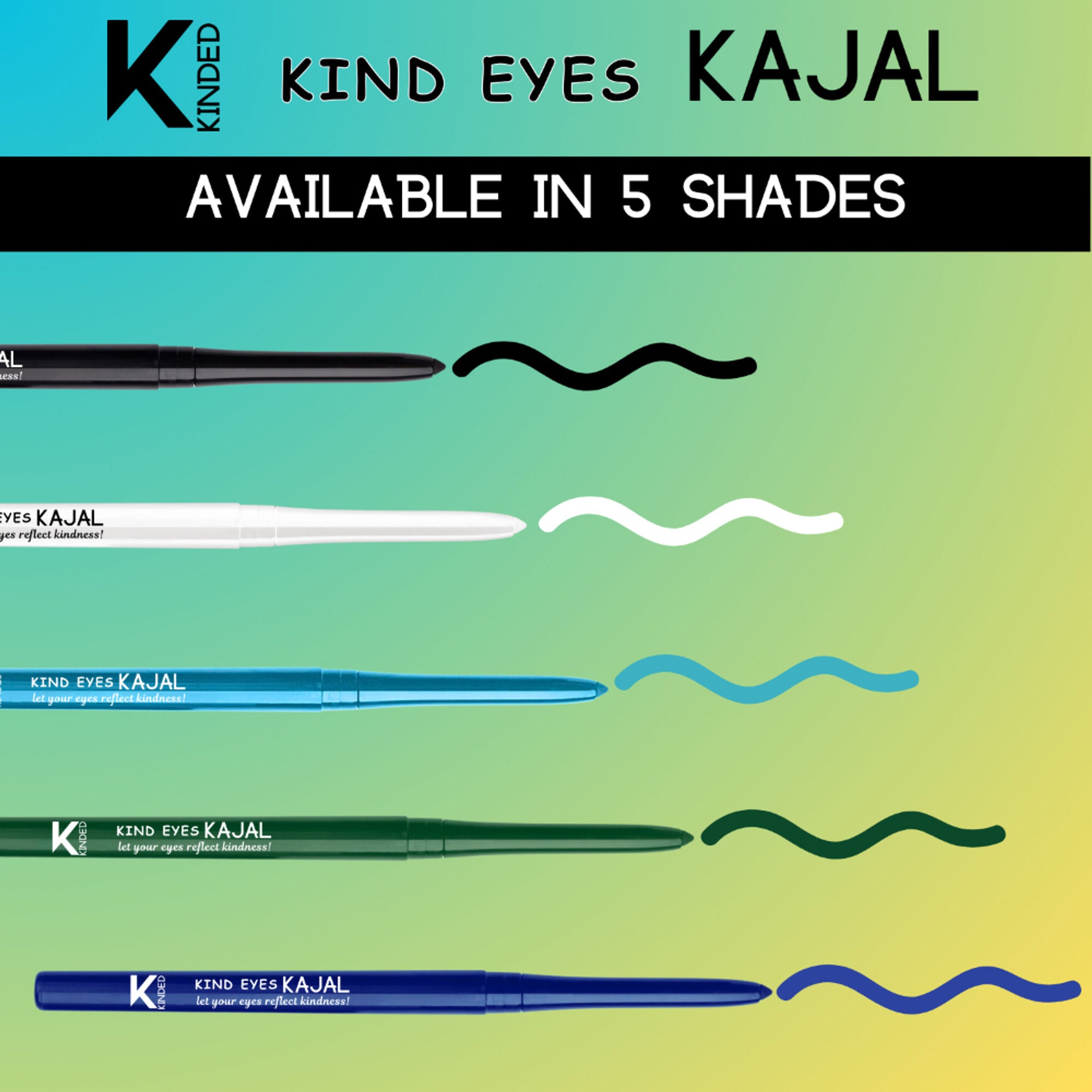 KINDED Kind Eyes Kajal 3 In 1 Kohl Kajal Eye Liner Smokey Eye Shadow - 01 Boundless Black