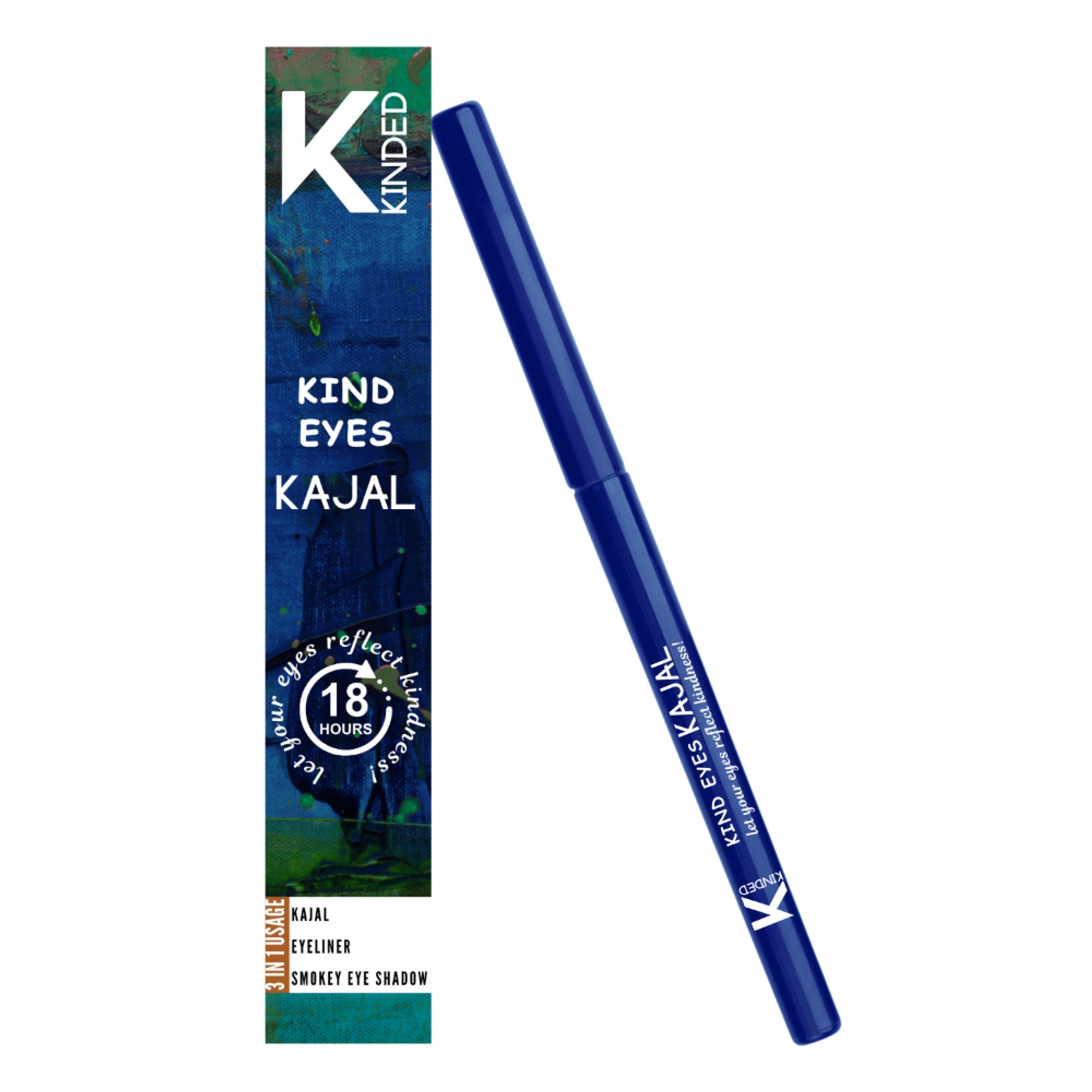 KINDED Kind Eyes Kajal 3 In 1 Kohl Kajal Eye Liner Smokey Eye Shadow - 05 Butterfly Blue
