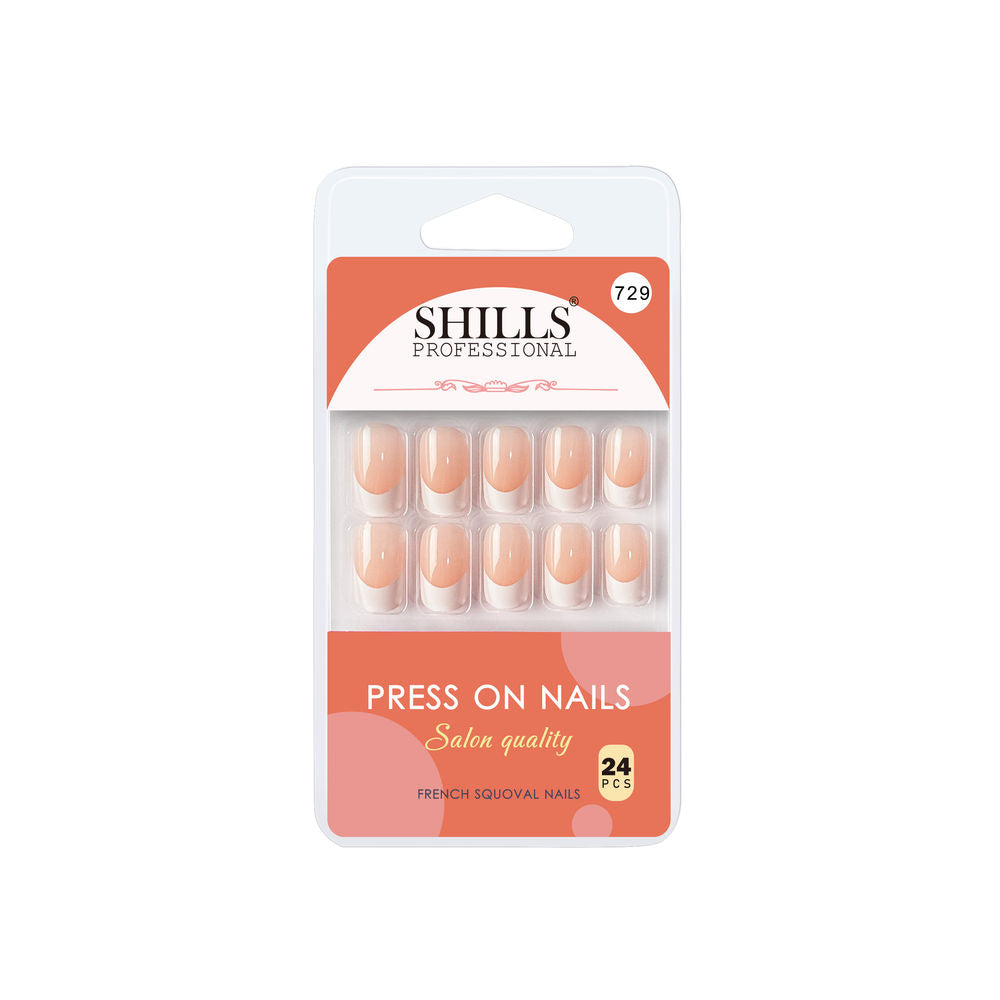 Shills Professional Reusable Press On Nails French Square - SPN729