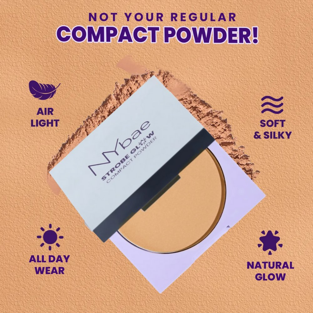 NY Bae Strobe Glow Compact Powder – Soft Gold 03