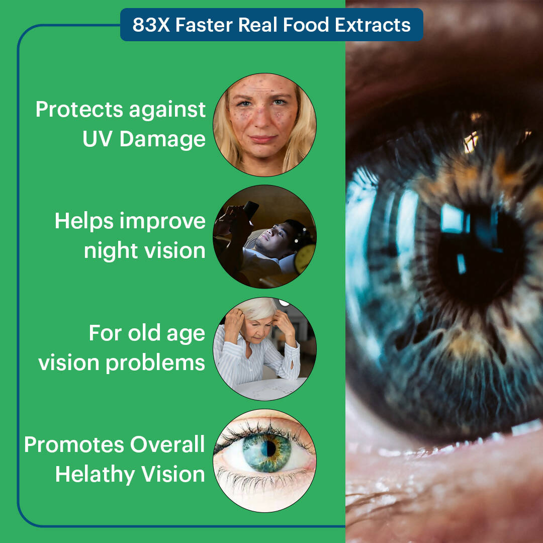 Laurik Organics Plant Based Eye Care Tablets For Improves Vision I For Both Men & Women