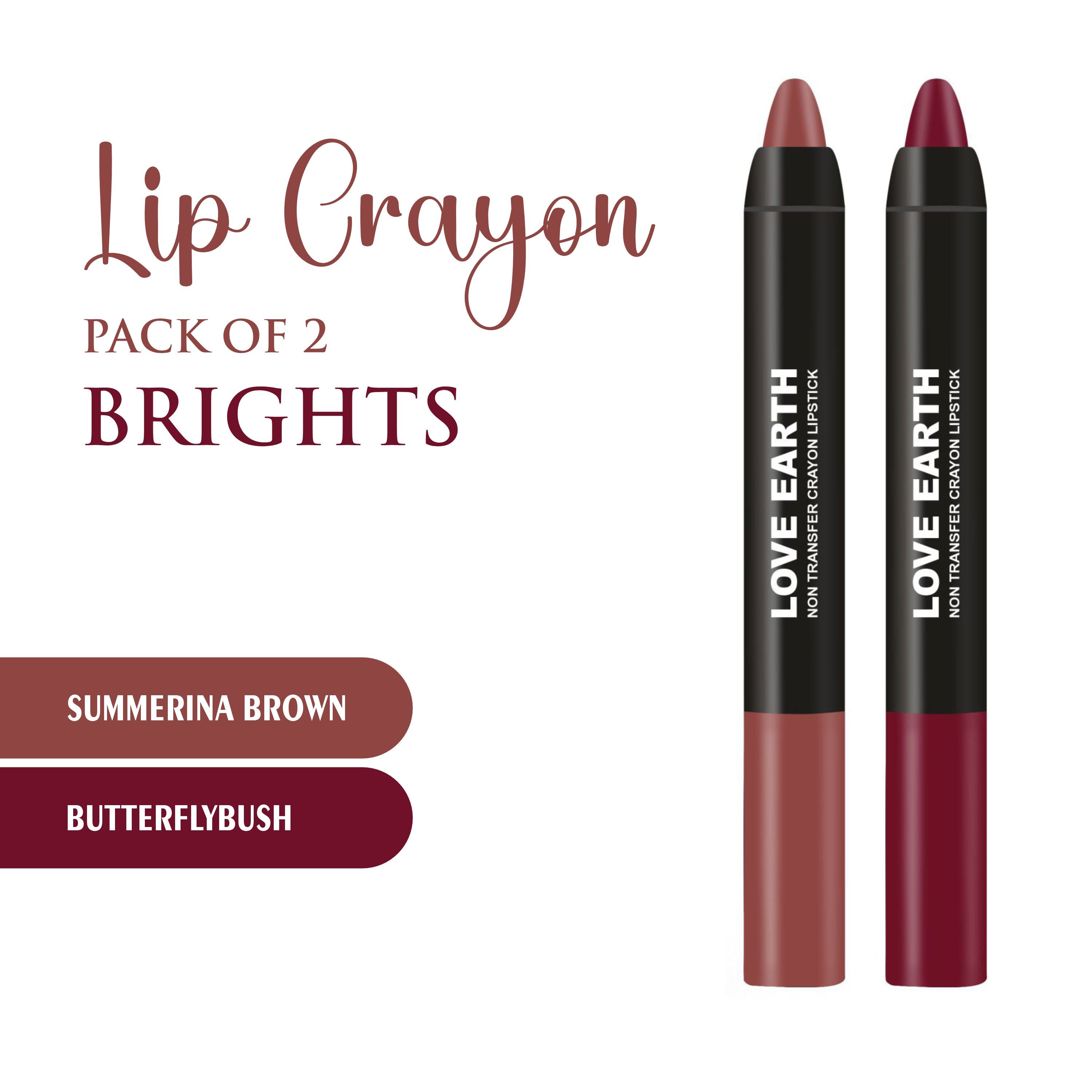 Love Earth Lip Crayon Non-Transfer Lipstick - Brights