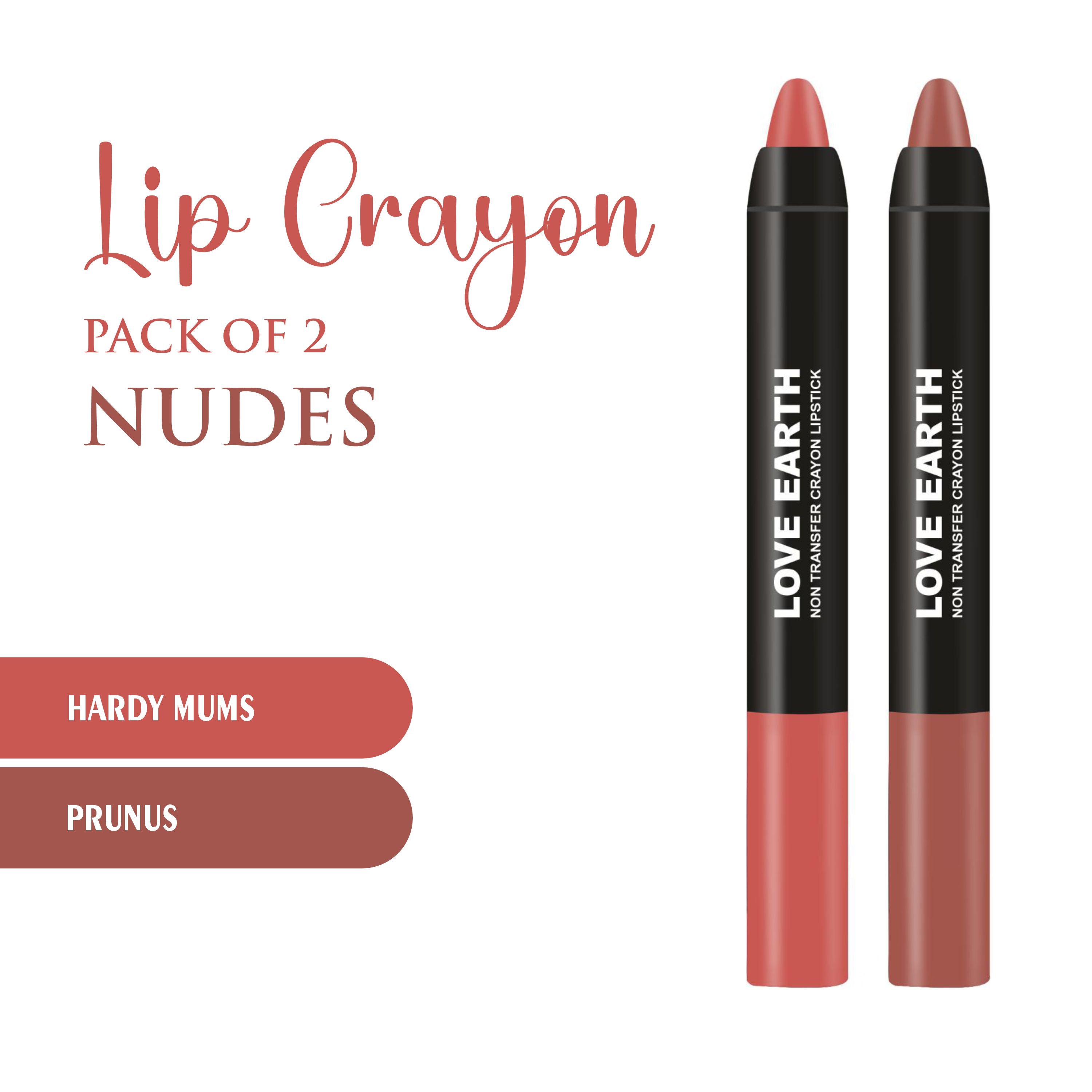 Love Earth Lip Crayon Non-Transfer Lipstick - Nudes