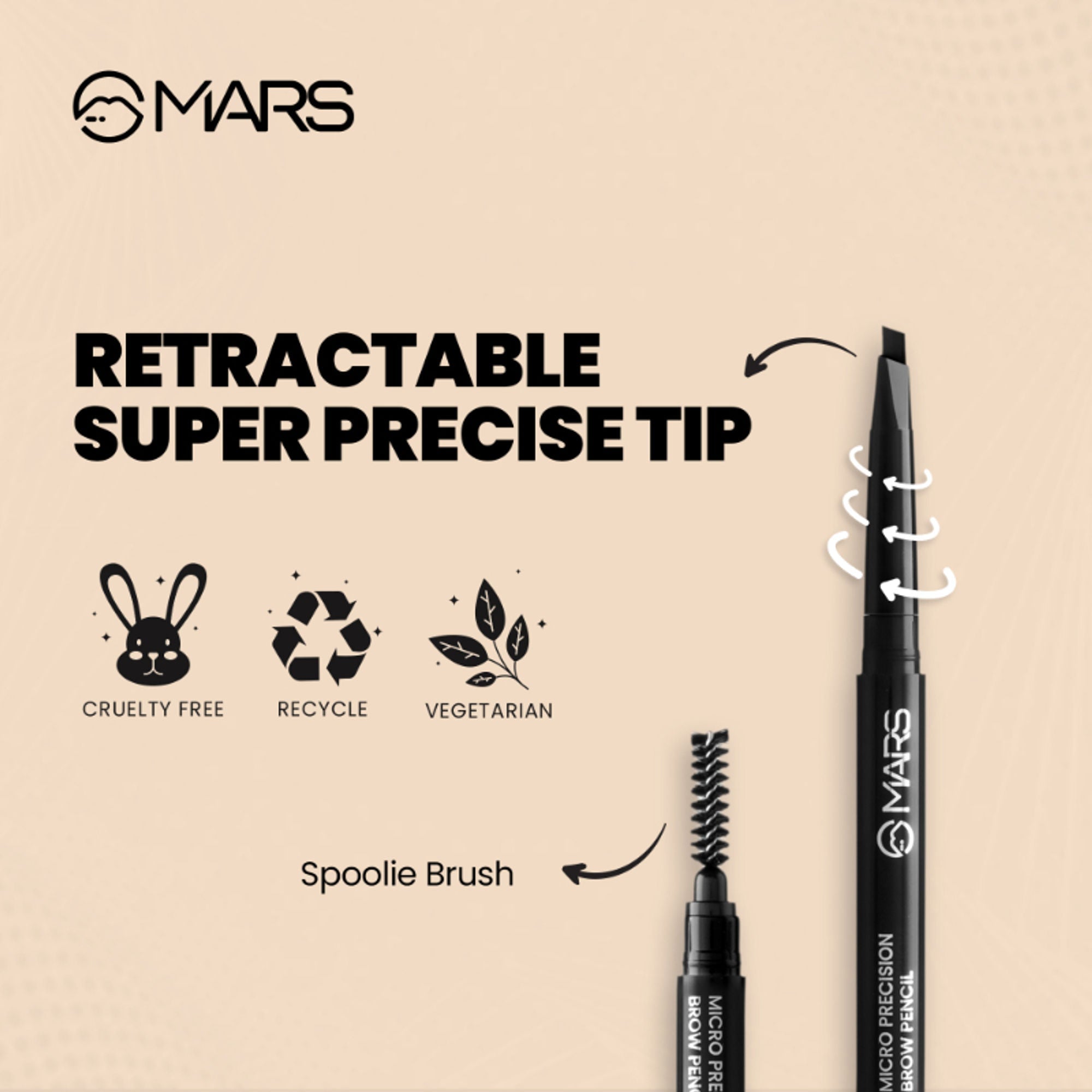 MARS Cosmetics Micro Precision Brow Pencil - Black