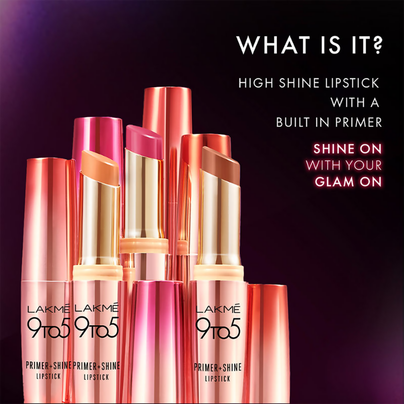 Lakme 9 To 5 Primer + Shine Lipstick - Burnt Red