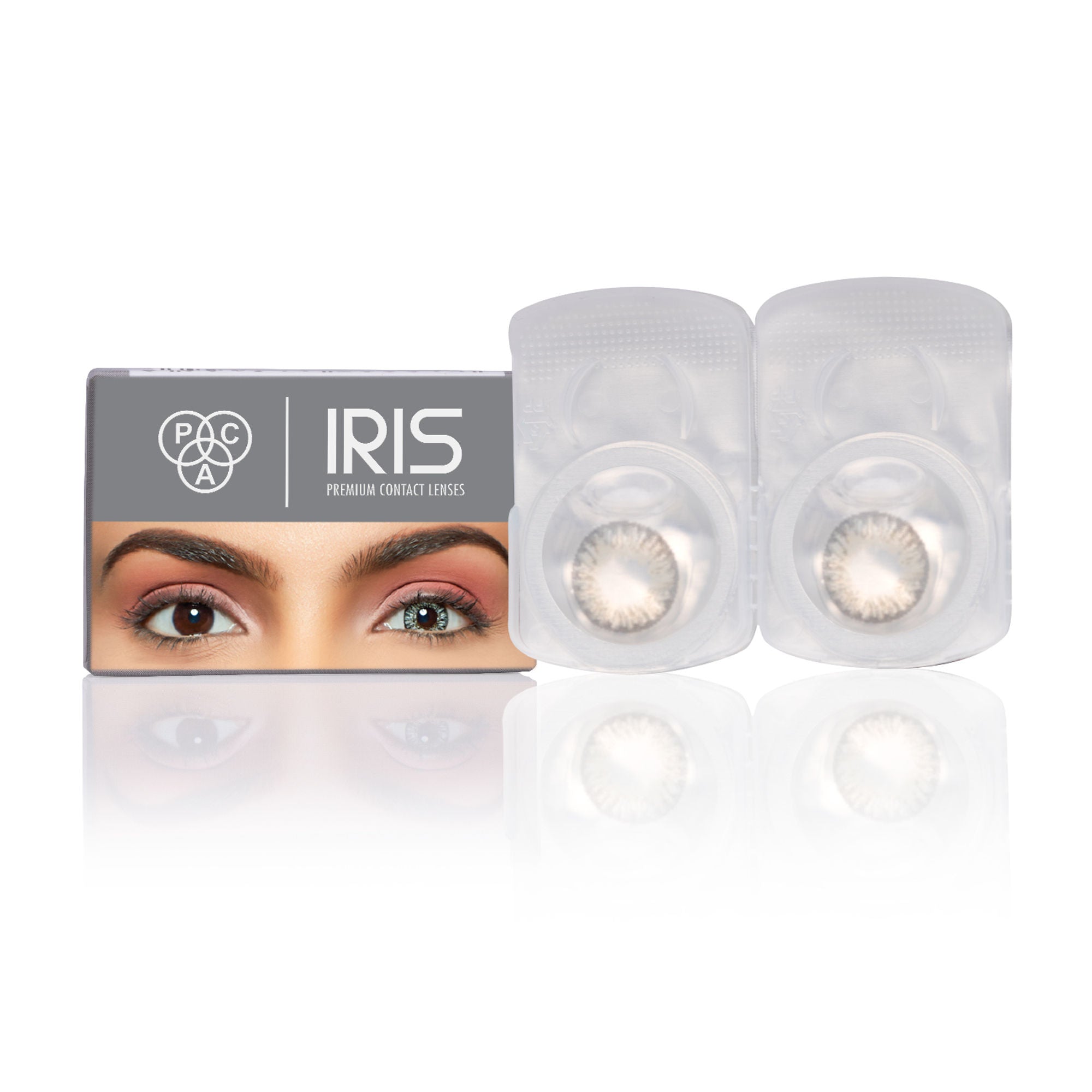 PAC Studio IRIS Premium Contact Lenses Grey - Comfortable Natural Looking, 1 Day Wear, Non-Irritating
