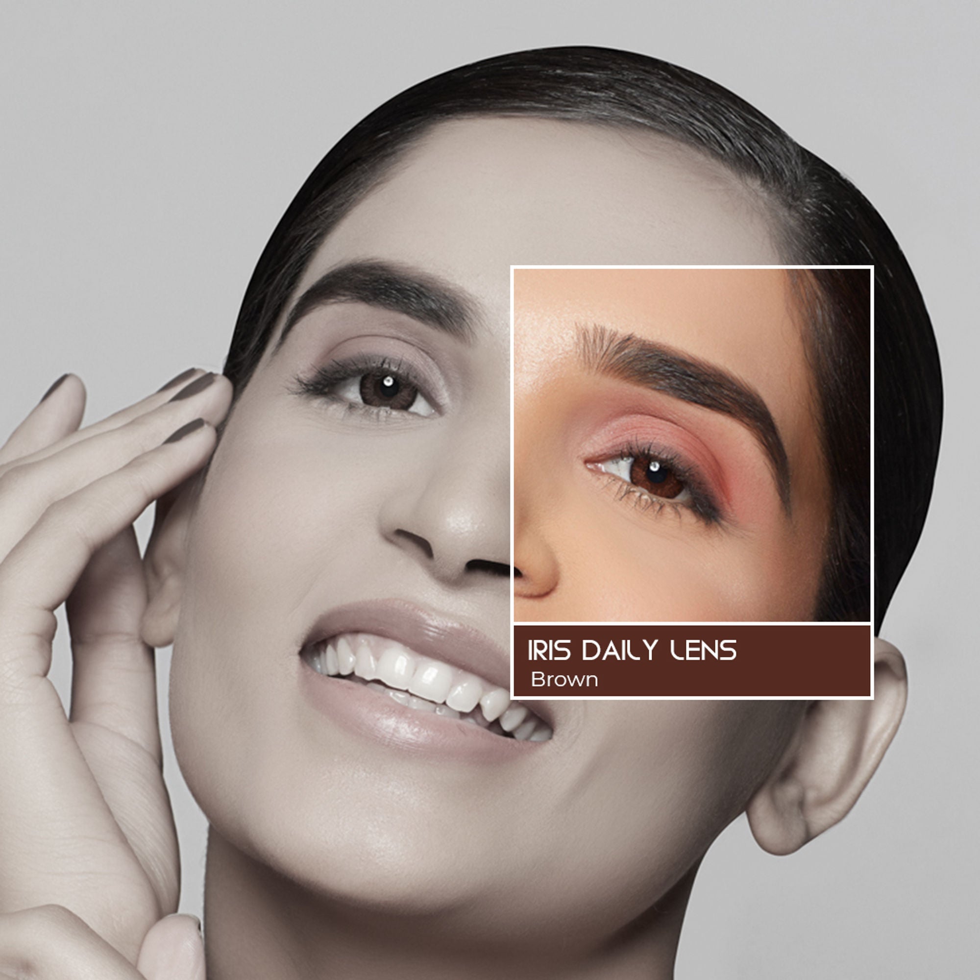 PAC Studio IRIS Premium Contact Lenses Brown - Comfortable Natural Looking, 1 Day Wear, Non-Irritating