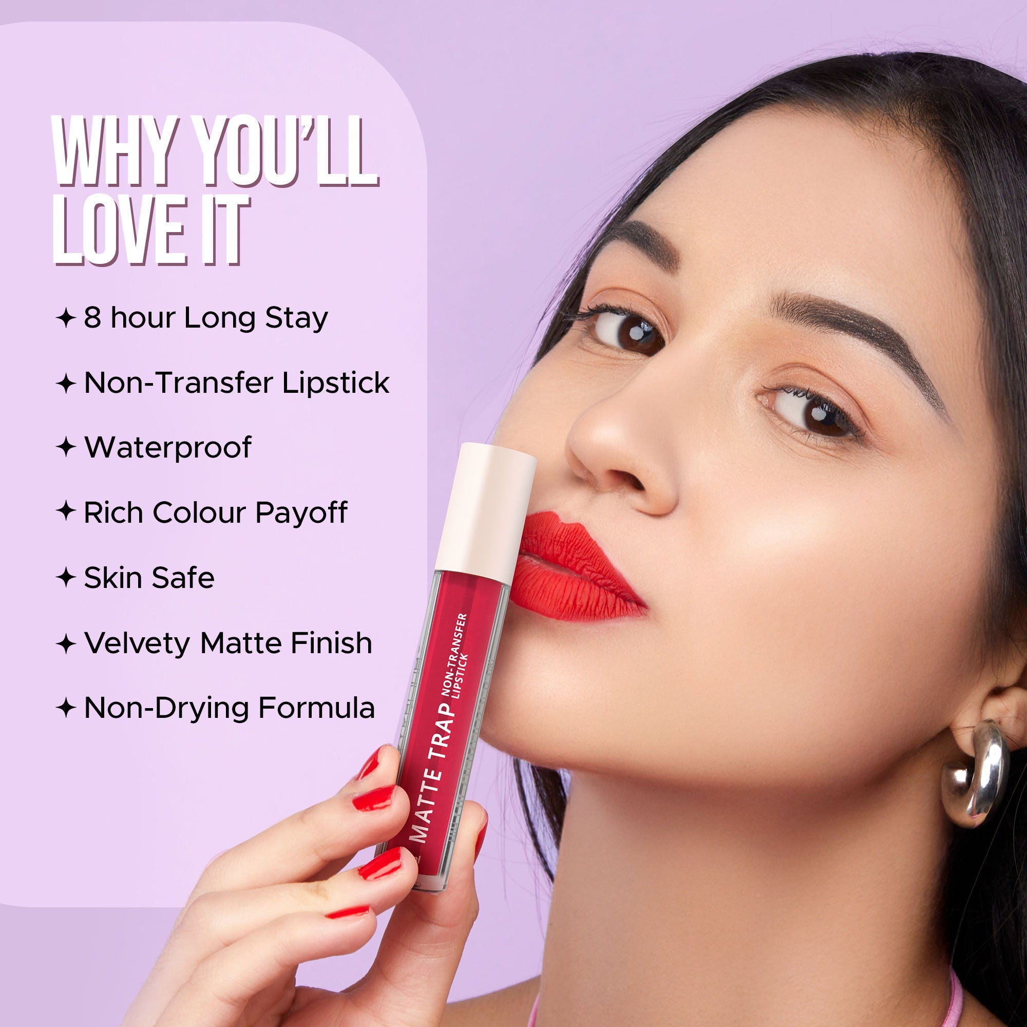 Hilary Rhoda Matte Trap Liquid Lipstick - Rose Red 18