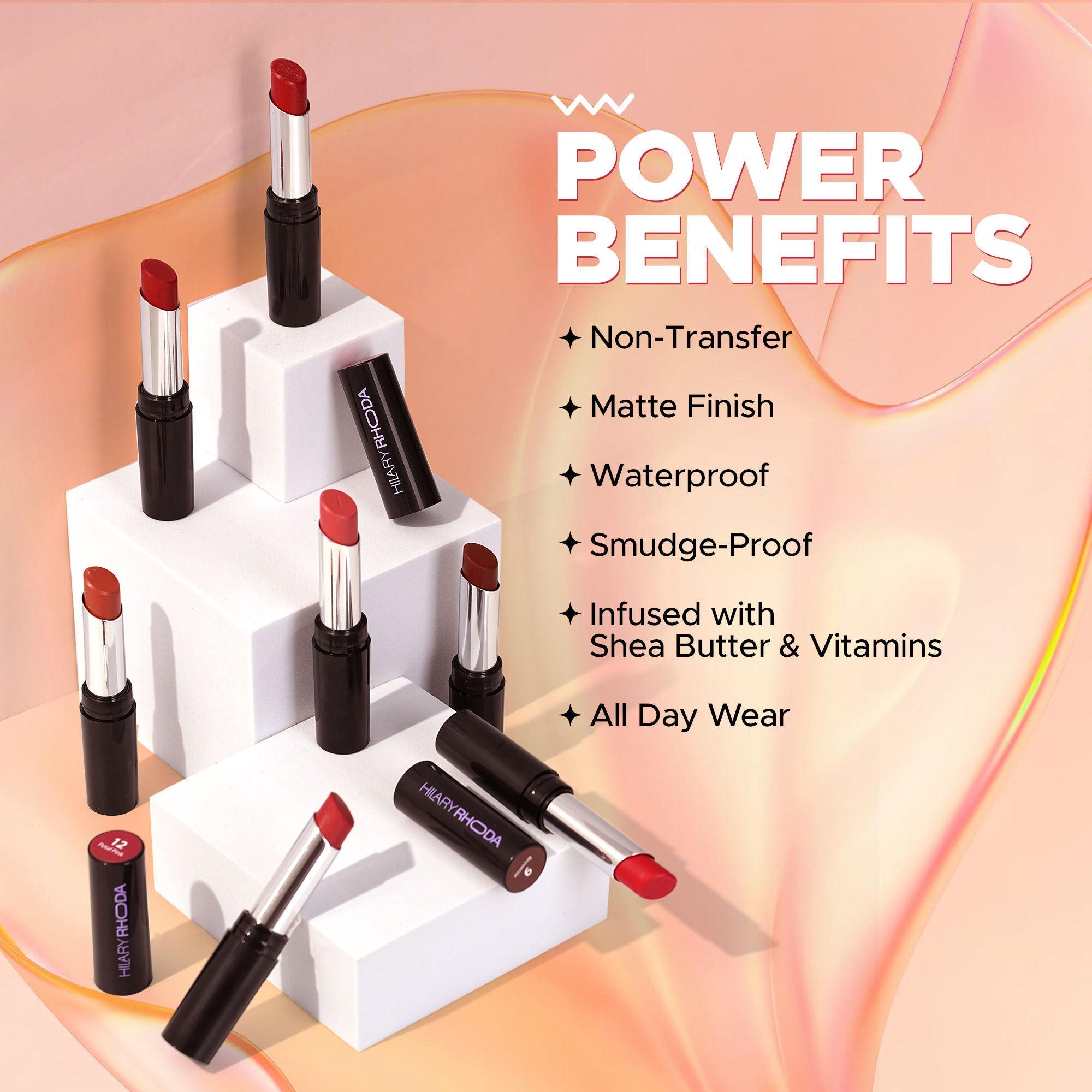 Hilary Rhoda Power Stay Non Transfer Lipstick - Perfect Plum 11