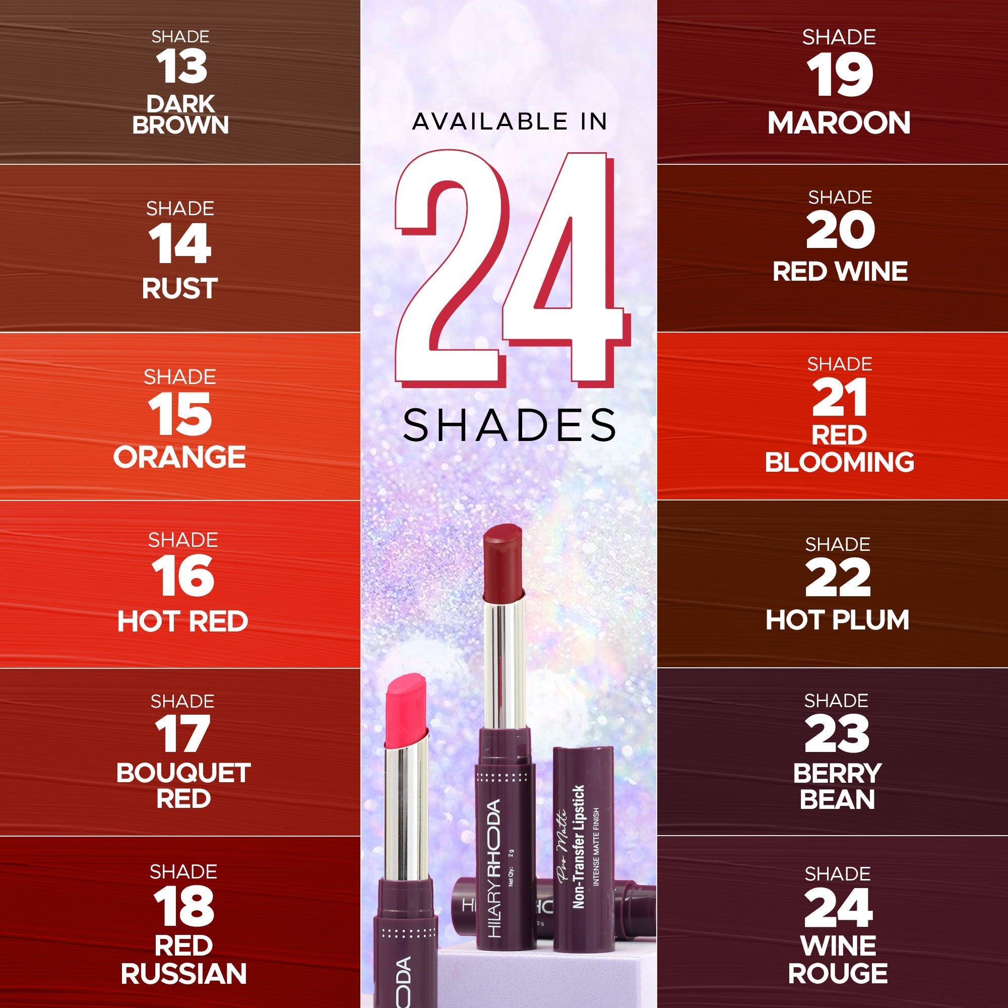 Hilary Rhoda Pro Matte Non-Transfer Waterproof Lipstick - Magent 07