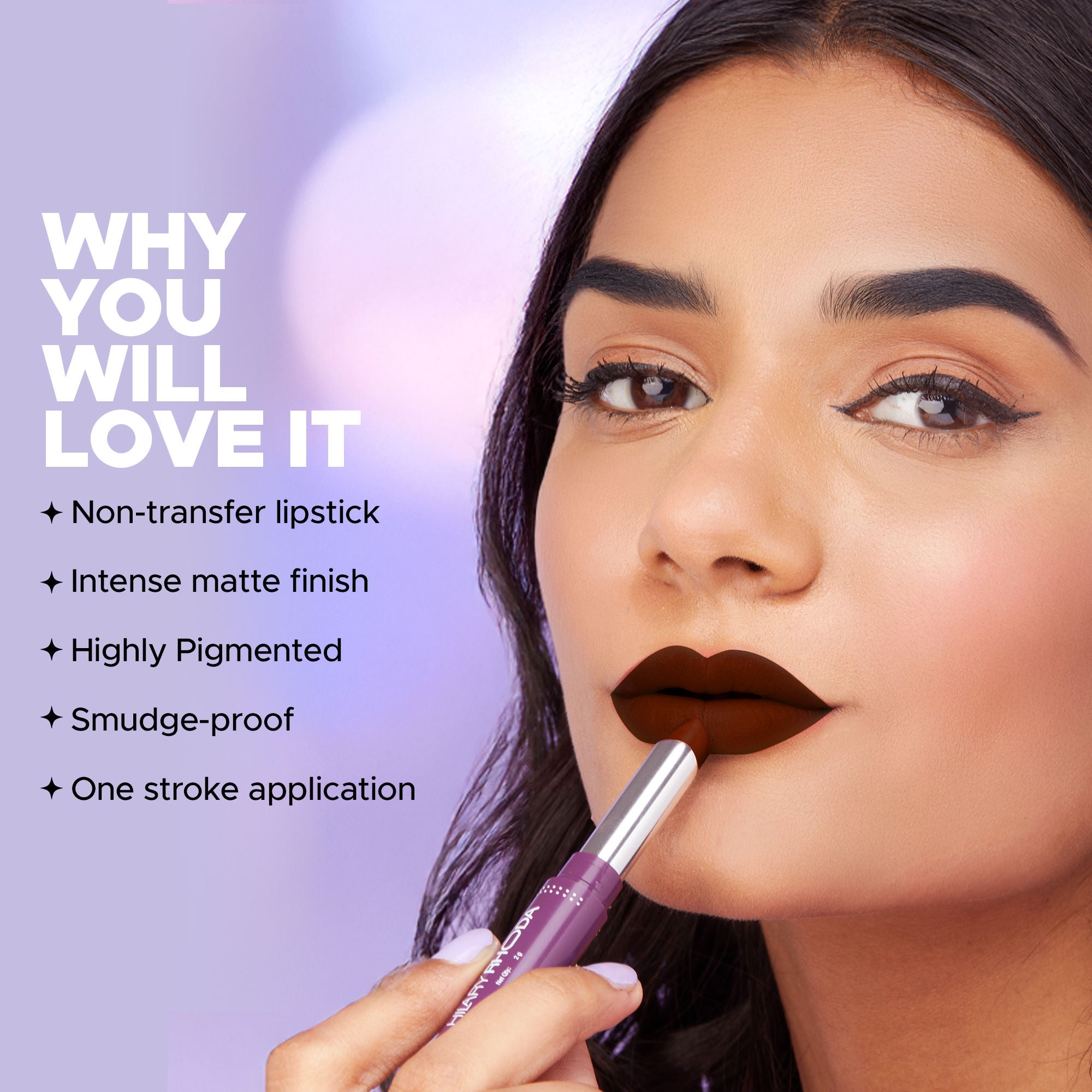 Hilary Rhoda Pro Matte Non-Transfer Waterproof Lipstick - Hot Plum 22