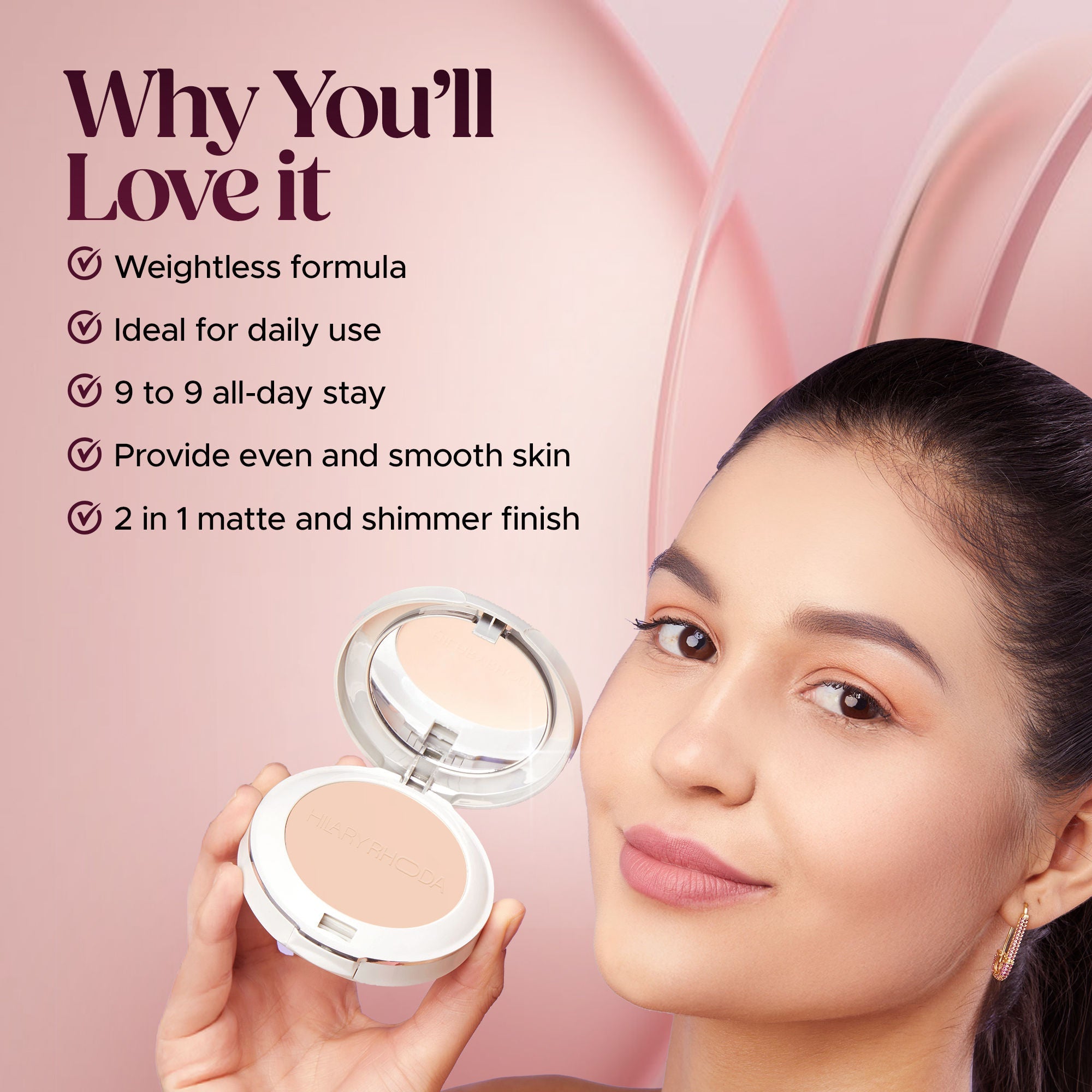 Hilary Rhoda Slay All Day Matte Compact - Ivory 01