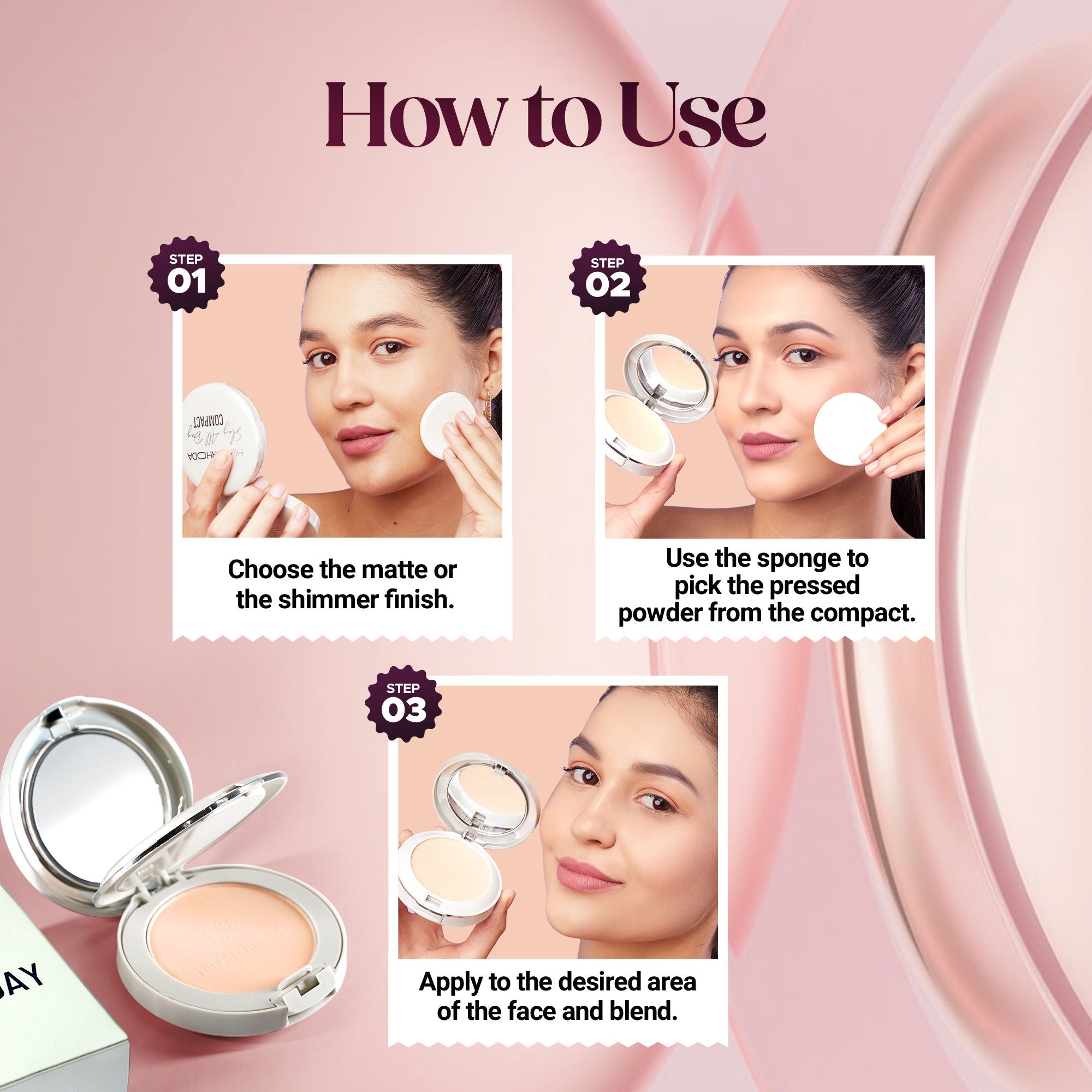 Hilary Rhoda Slay All Day Matte Compact - Ivory 01
