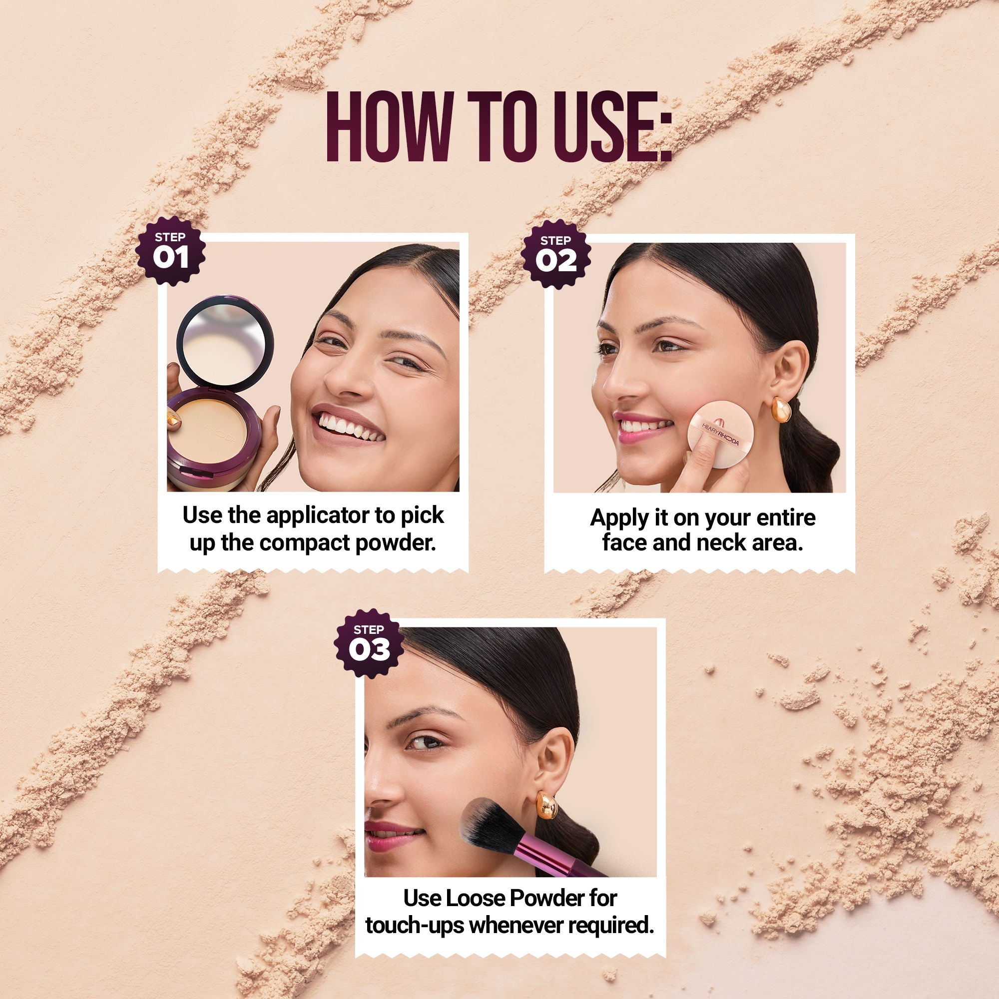 Hilary Rhoda The Setting Duo Matte Compact Powder - Ivory 01