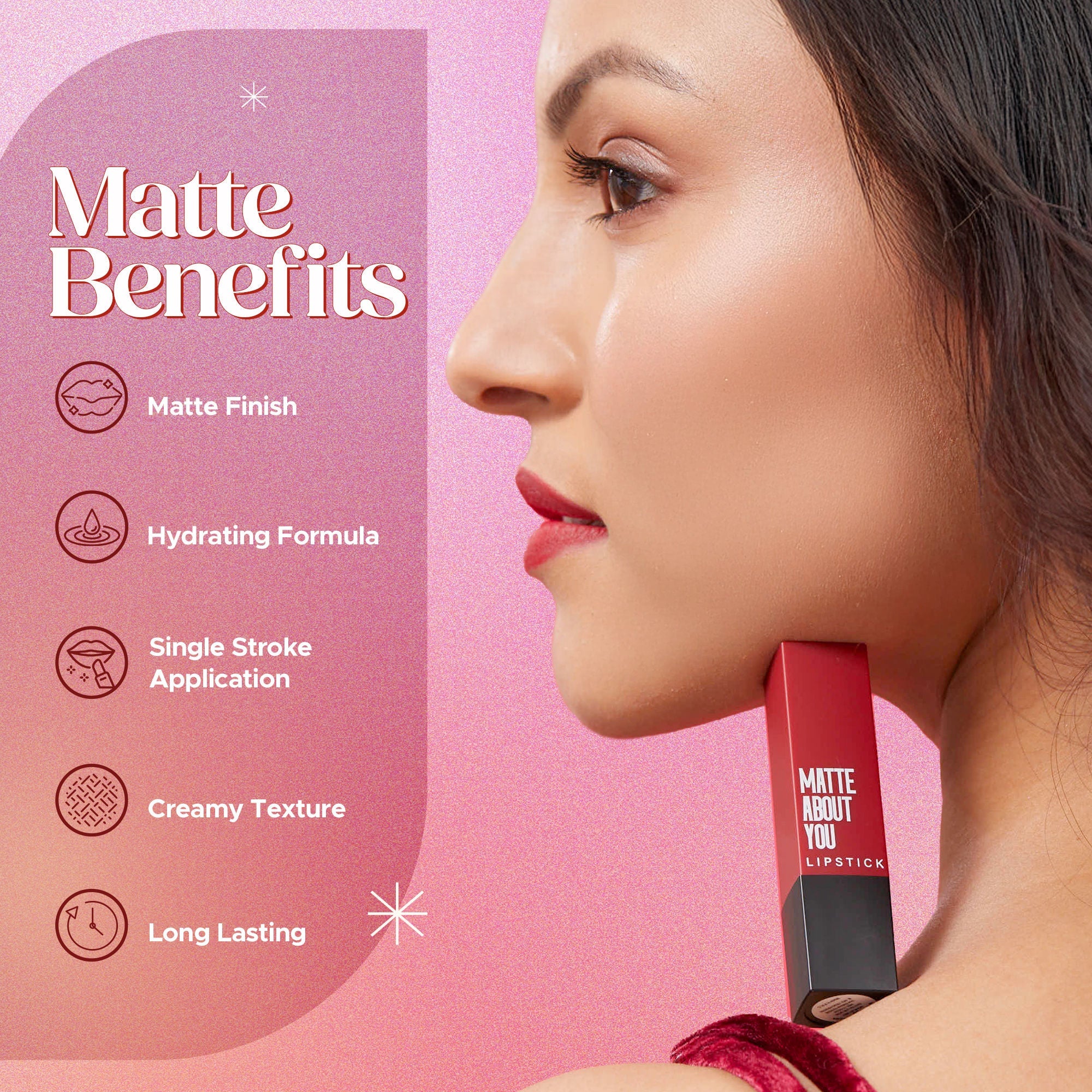 Hilary Rhoda Matte About You Lipstick - Scarlet Red 08