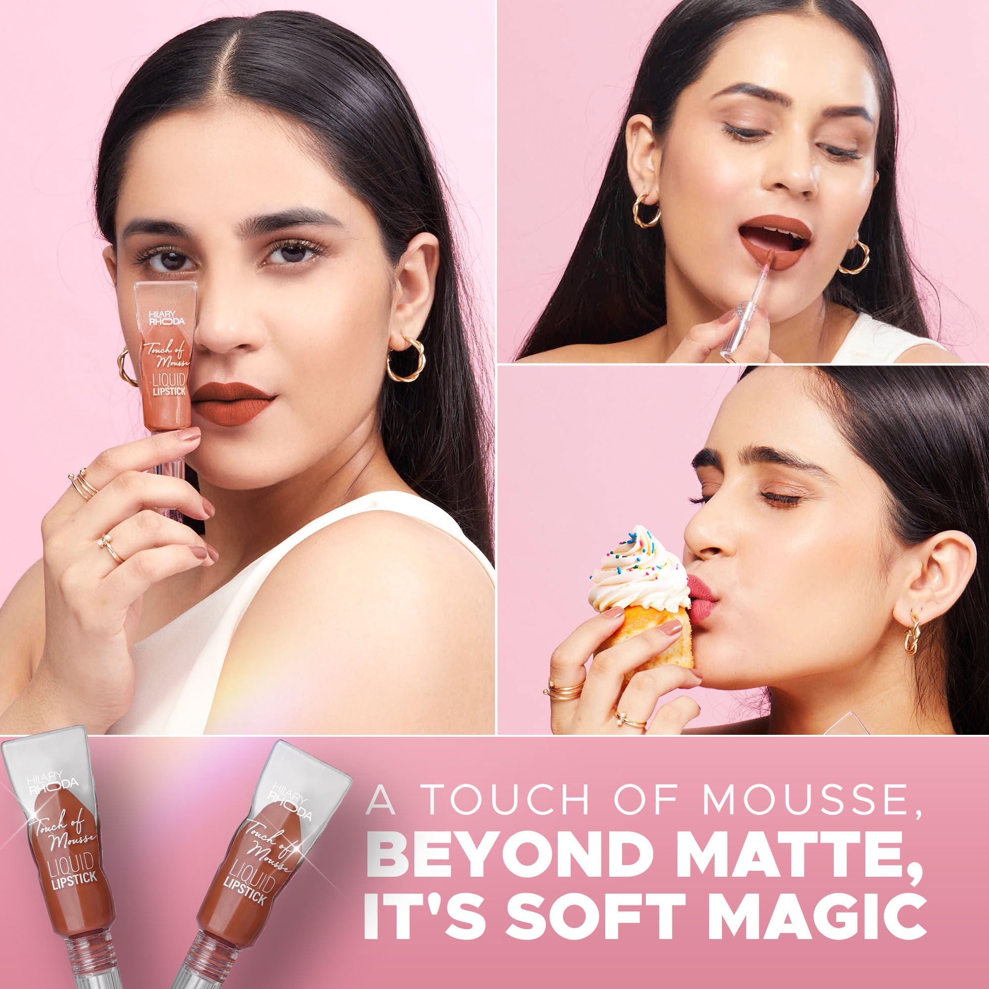 Hilary Rhoda Touch Of Mousse Waterproof Lipstick - Pink Casual 03
