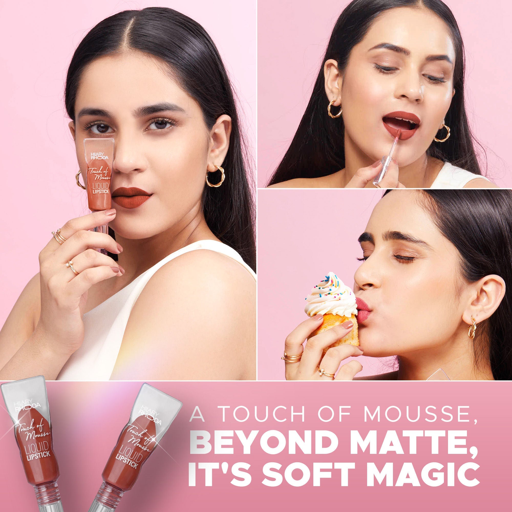 Hilary Rhoda Touch Of Mousse Waterproof Lipstick - Warm Mauve 04