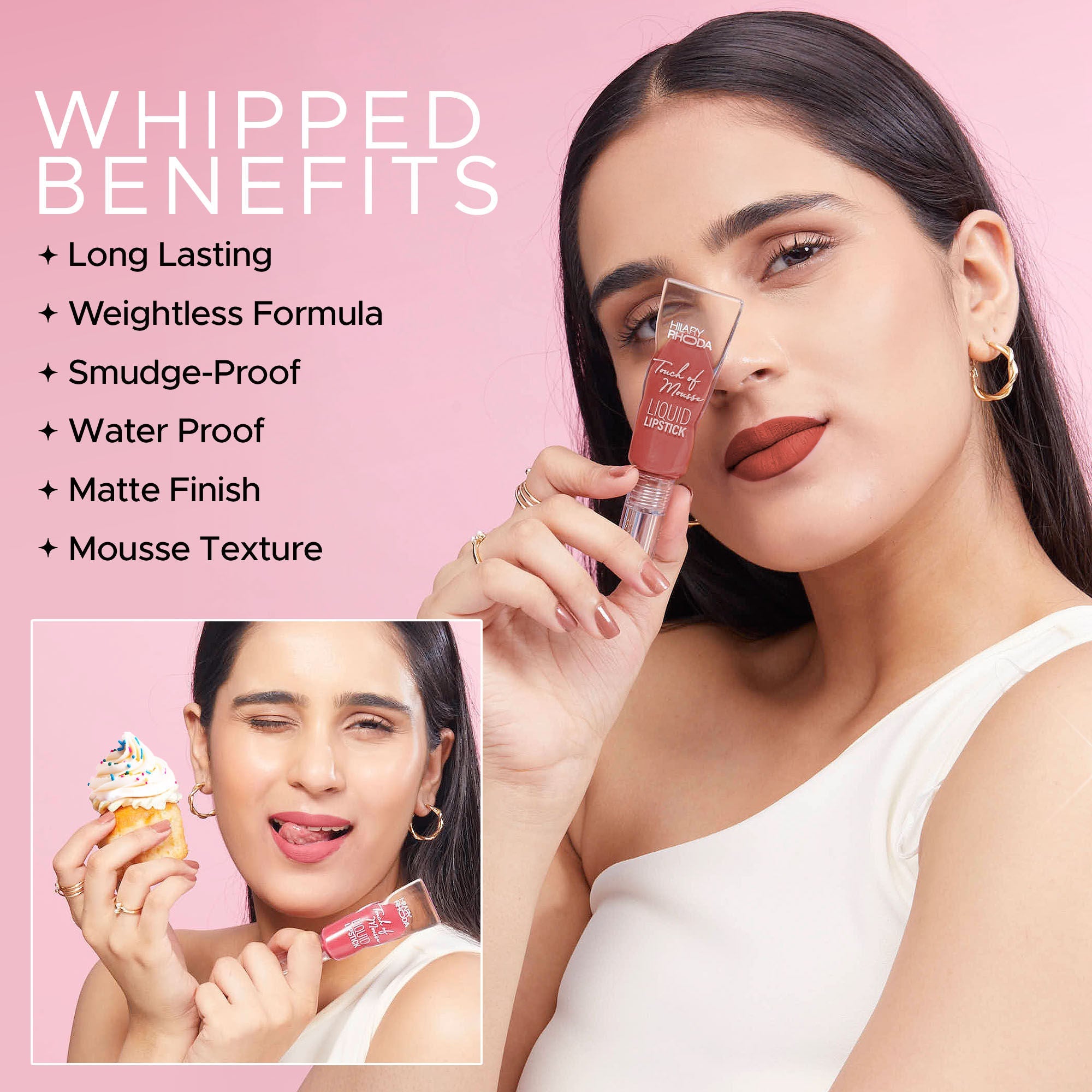Hilary Rhoda Touch Of Mousse Waterproof Lipstick - Warm Mauve 04