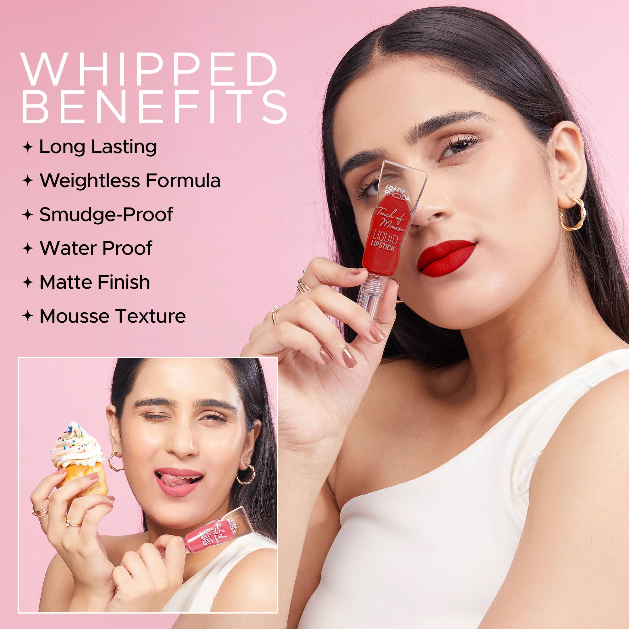 Hilary Rhoda Touch Of Mousse Waterproof Lipstick - Exposed Red 09
