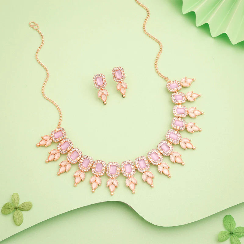 Tehzeeb Creations lavender colour choker with stud THZ290