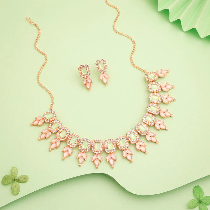 Tehzeeb Creations sea green colour choker with stud THZ292