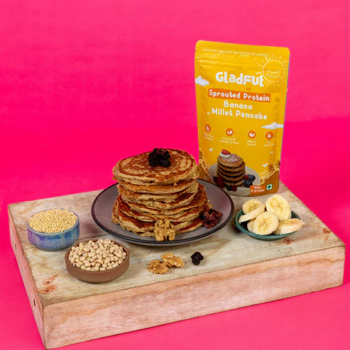 Gladful Banana Millet Pancake Mix with Sprouted Millets & Lobia Masoor Protein