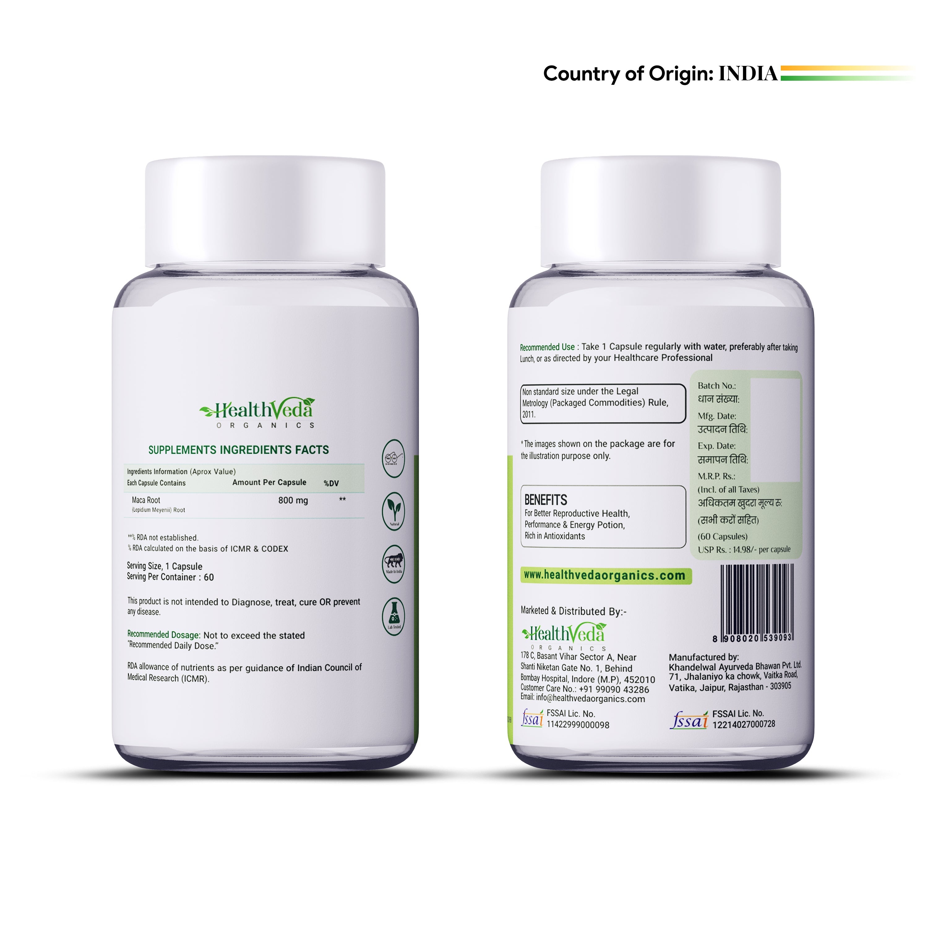 Health Veda Organics Maca Root Capsules