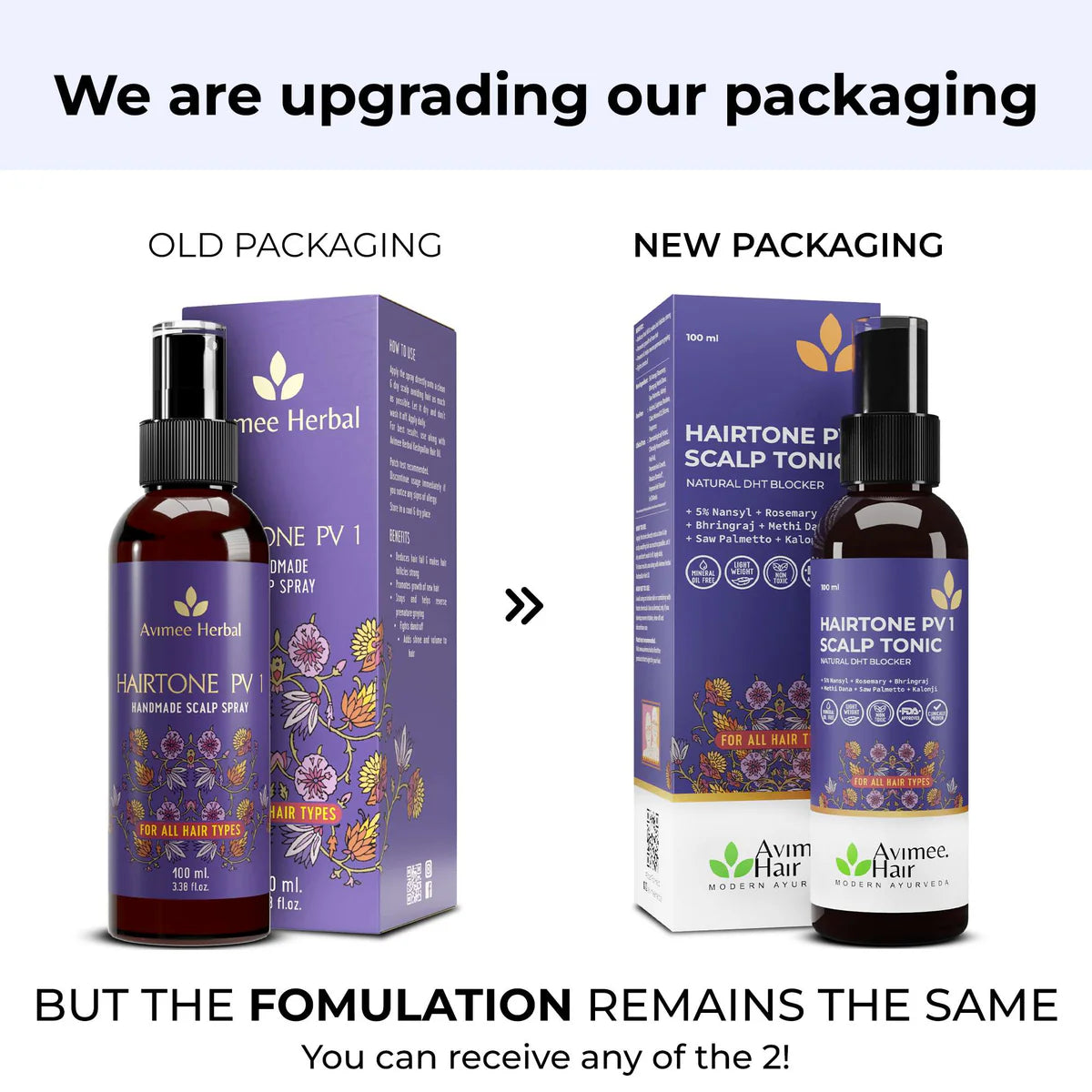 Avimee herbal Hairtone PV 1 Scalp Spray Natural DHT Blocker