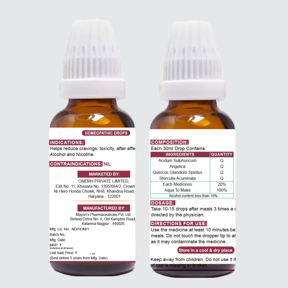 Dr Mantra Alcoclear Drops for Alcohol Anti-addicton| 30ml