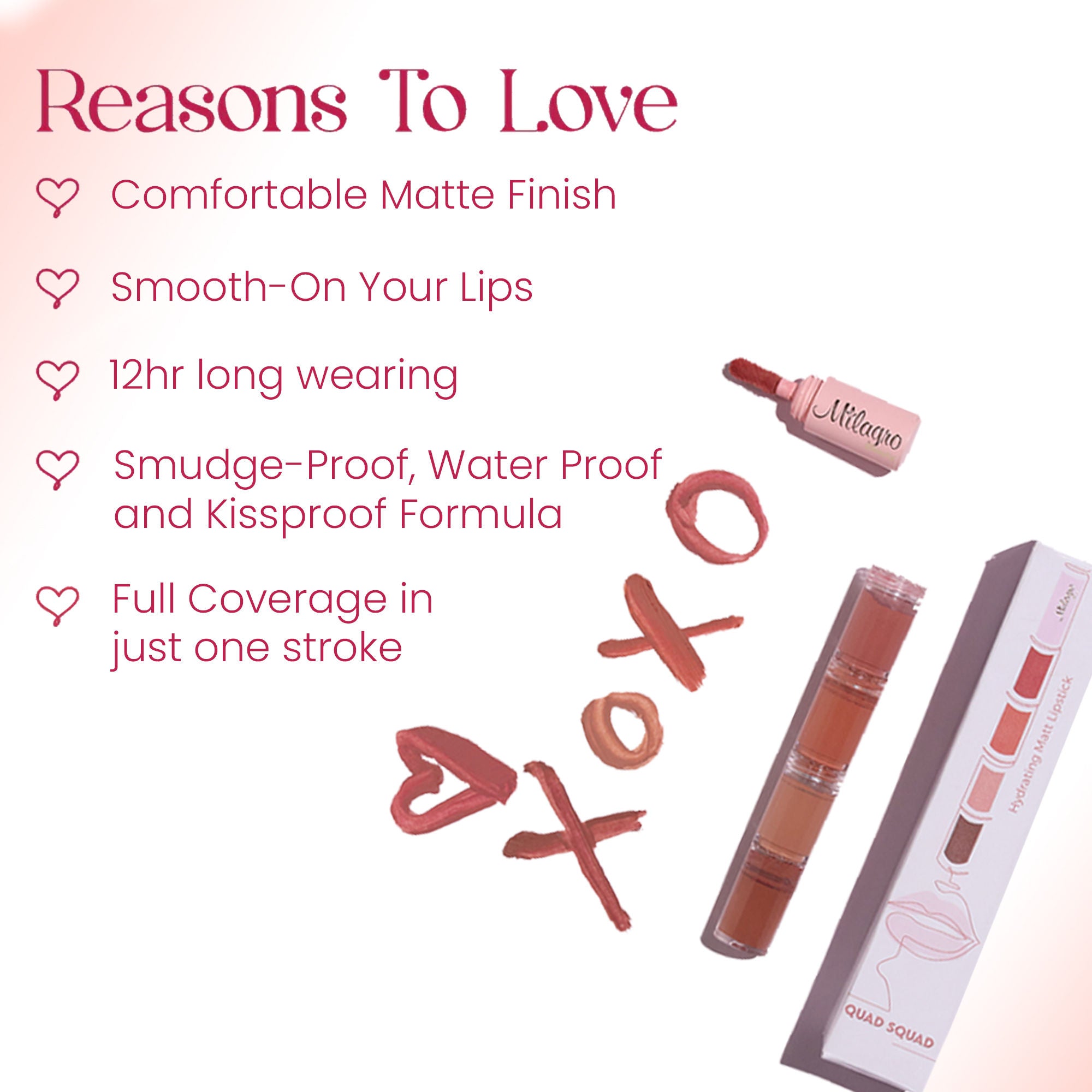 Milagro Beauty Quad Squad 4-in-1 Liquid Lipstick