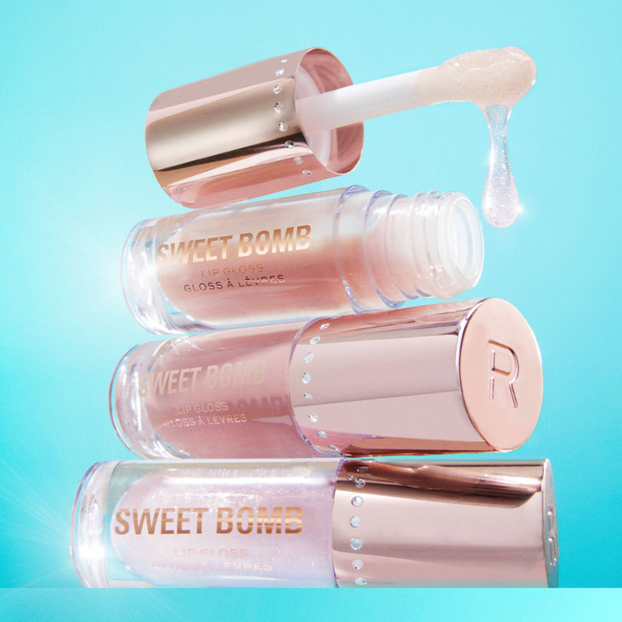Makeup Revolution Y2K Baby Sweet Bomb Lip Gloss - Strawberry Swirl Nude