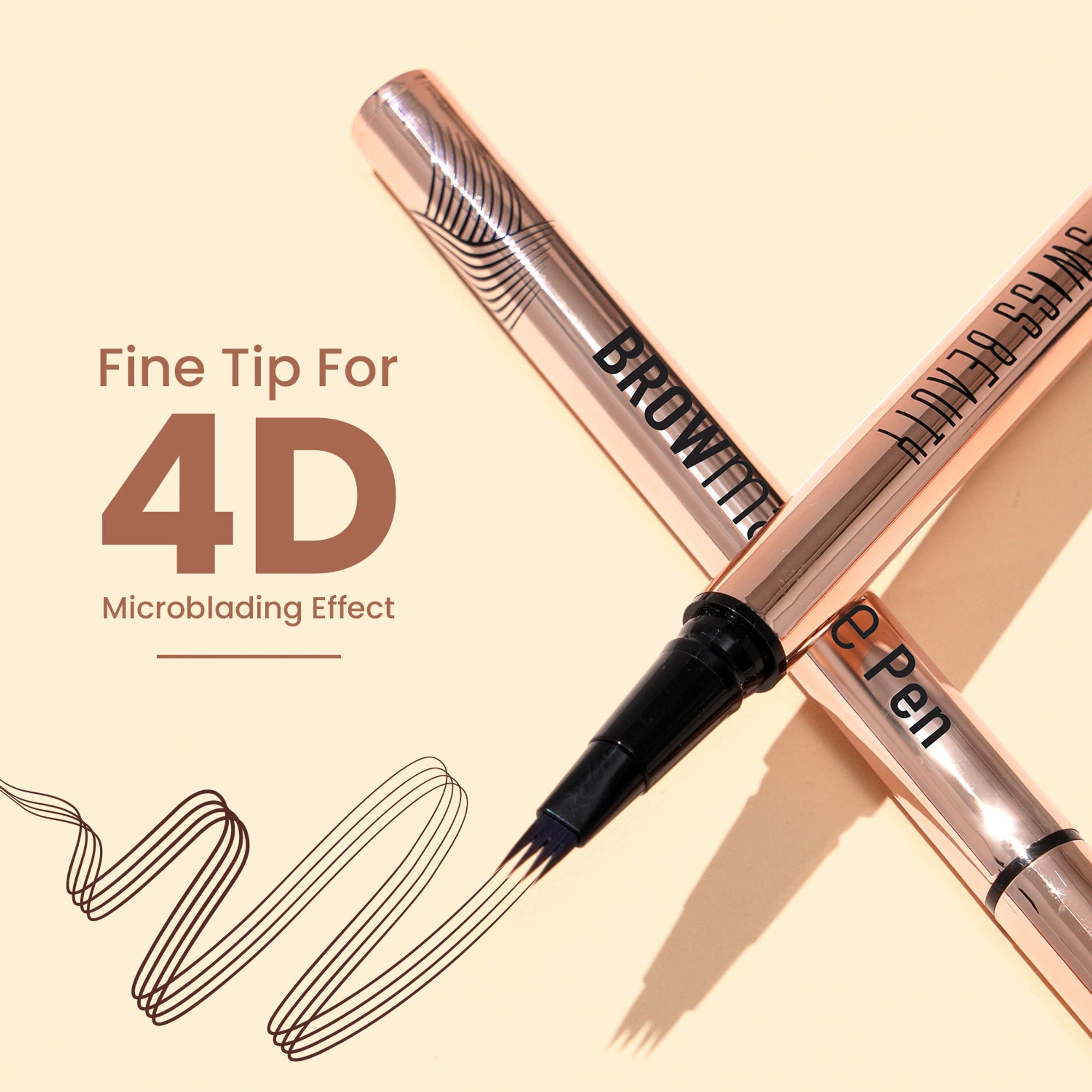 Swiss Beauty Browmance Pen Fills In Sparse Hair For 8-Hour Stay - 2 Medium Brown