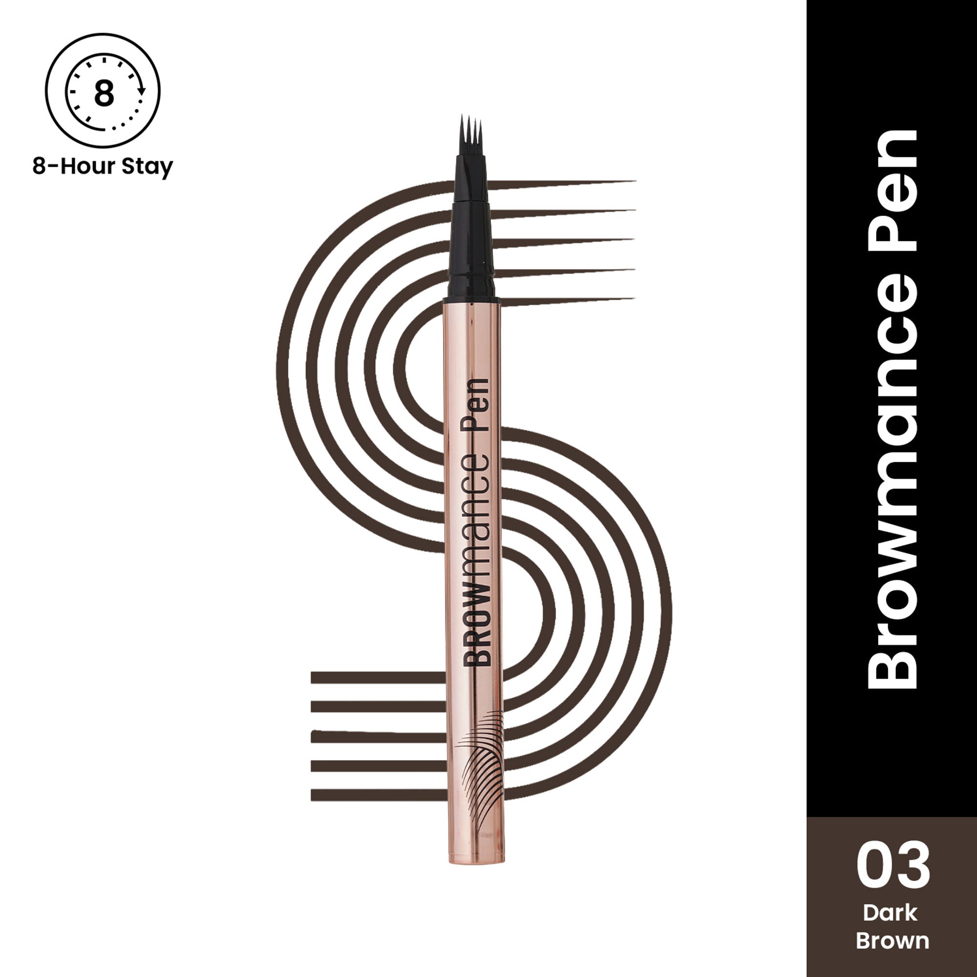 Swiss Beauty Browmance Pen Fills In Sparse Hair For 8-Hour Stay - 3 Dark Brown
