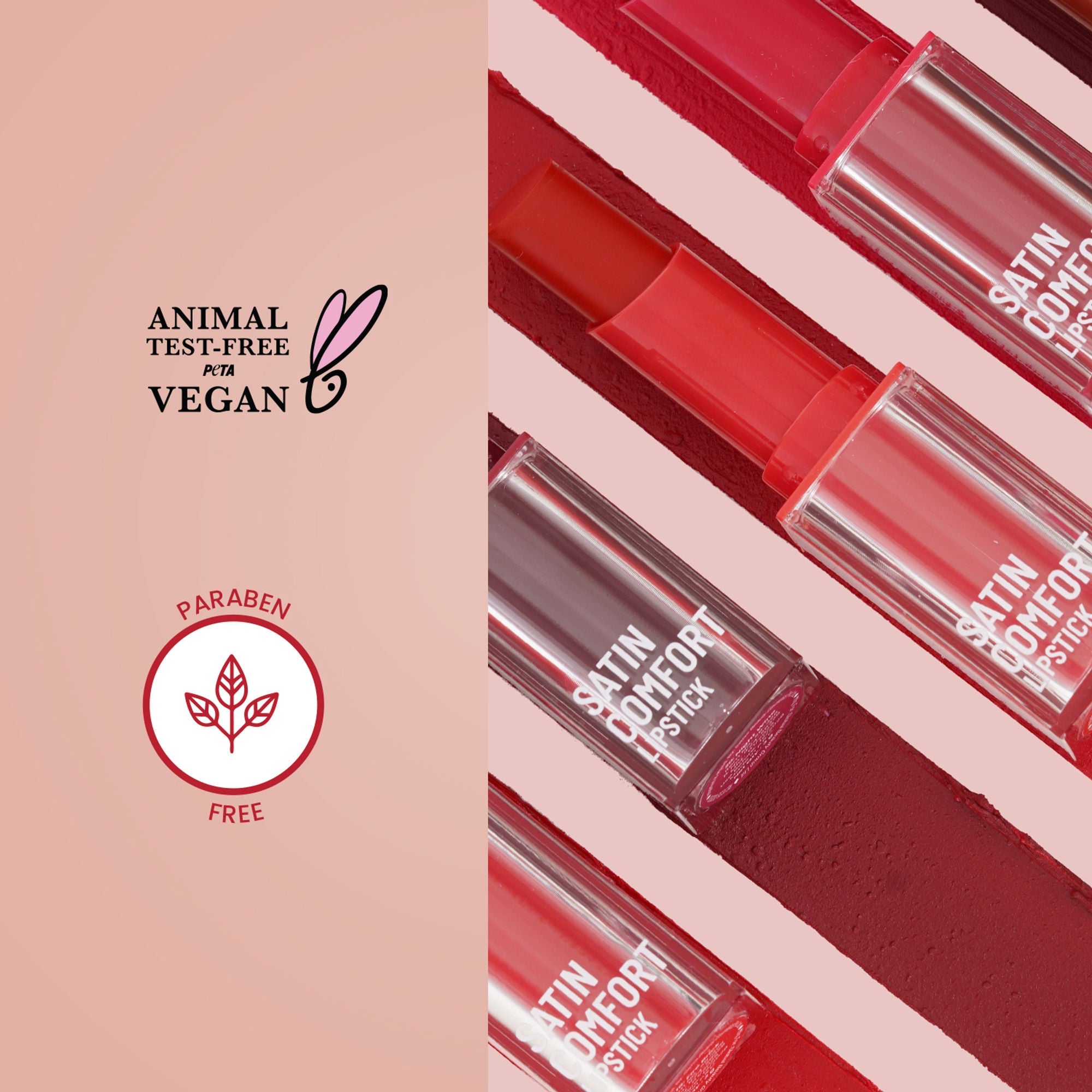 Swiss Beauty Satin Comfort Smooth Glide, Highly Pigmented , Ultra Hydrating Lipstick - 9 Cherry Blossom