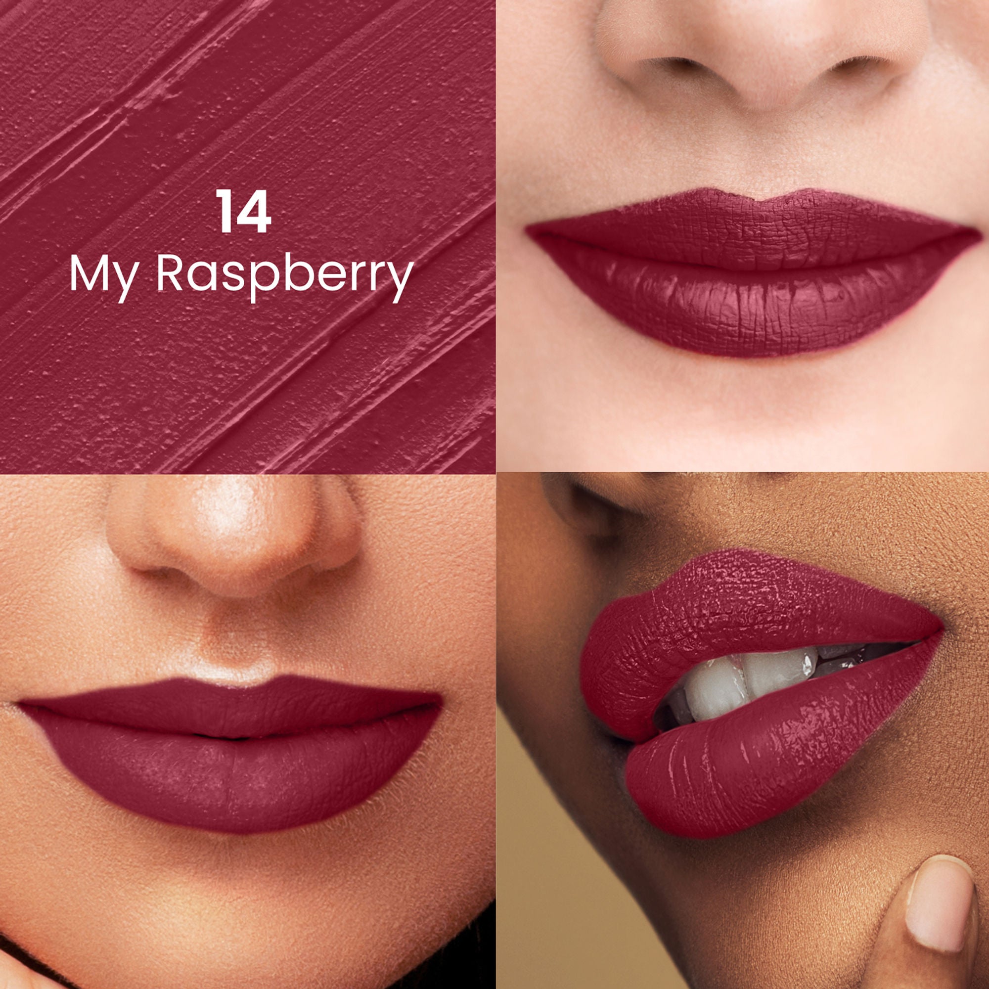 Swiss Beauty Satin Comfort Smooth Glide, Highly Pigmented , Ultra Hydrating Lipstick - 14 My Raspberry