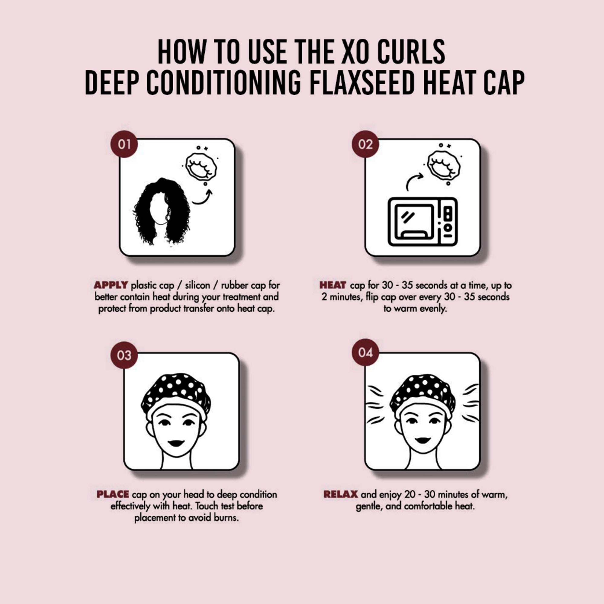 XO Curls Flax Seed Heat Cap For Deep Conditioning